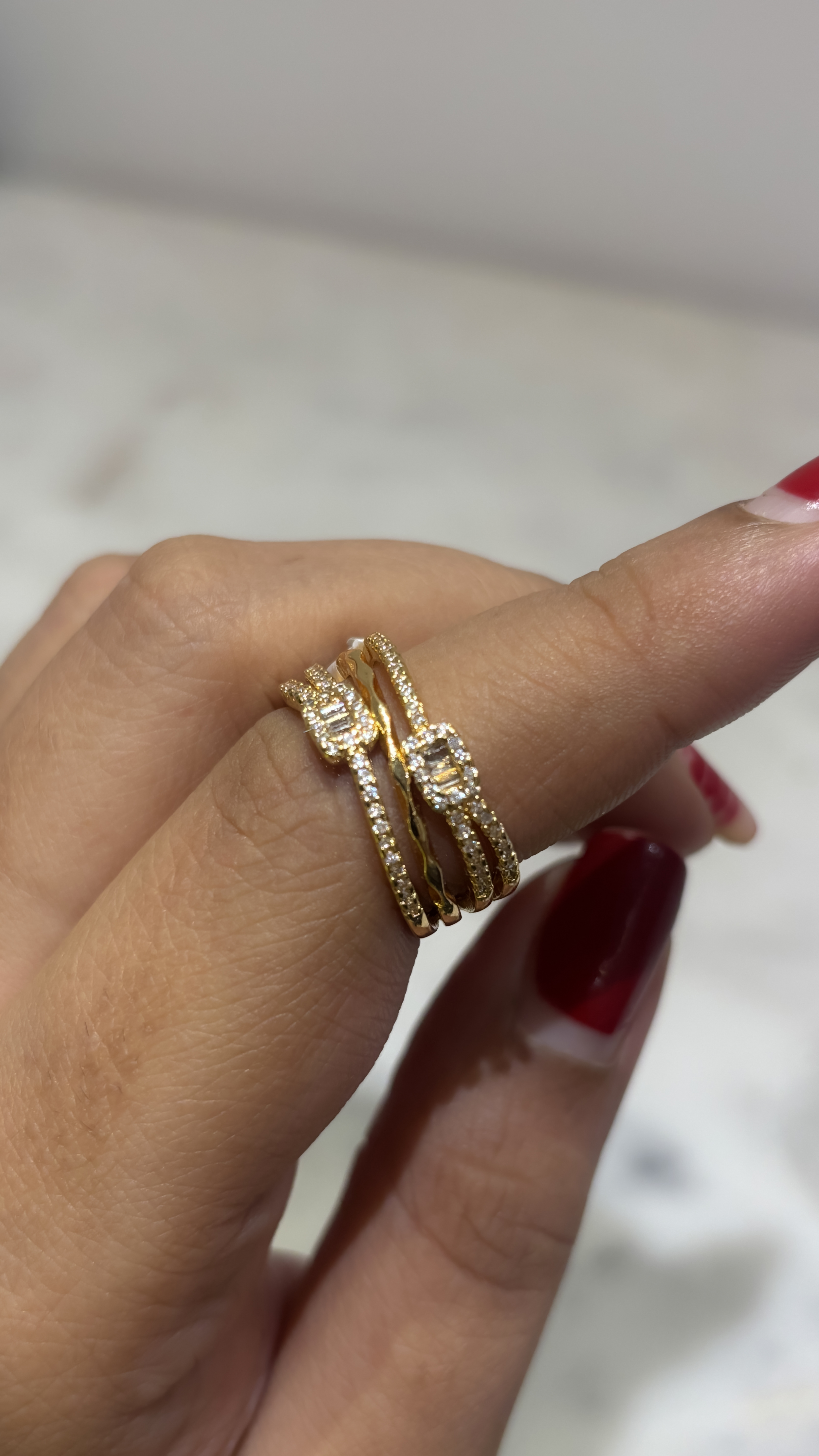Elegant Golden fancy adjustable ring 