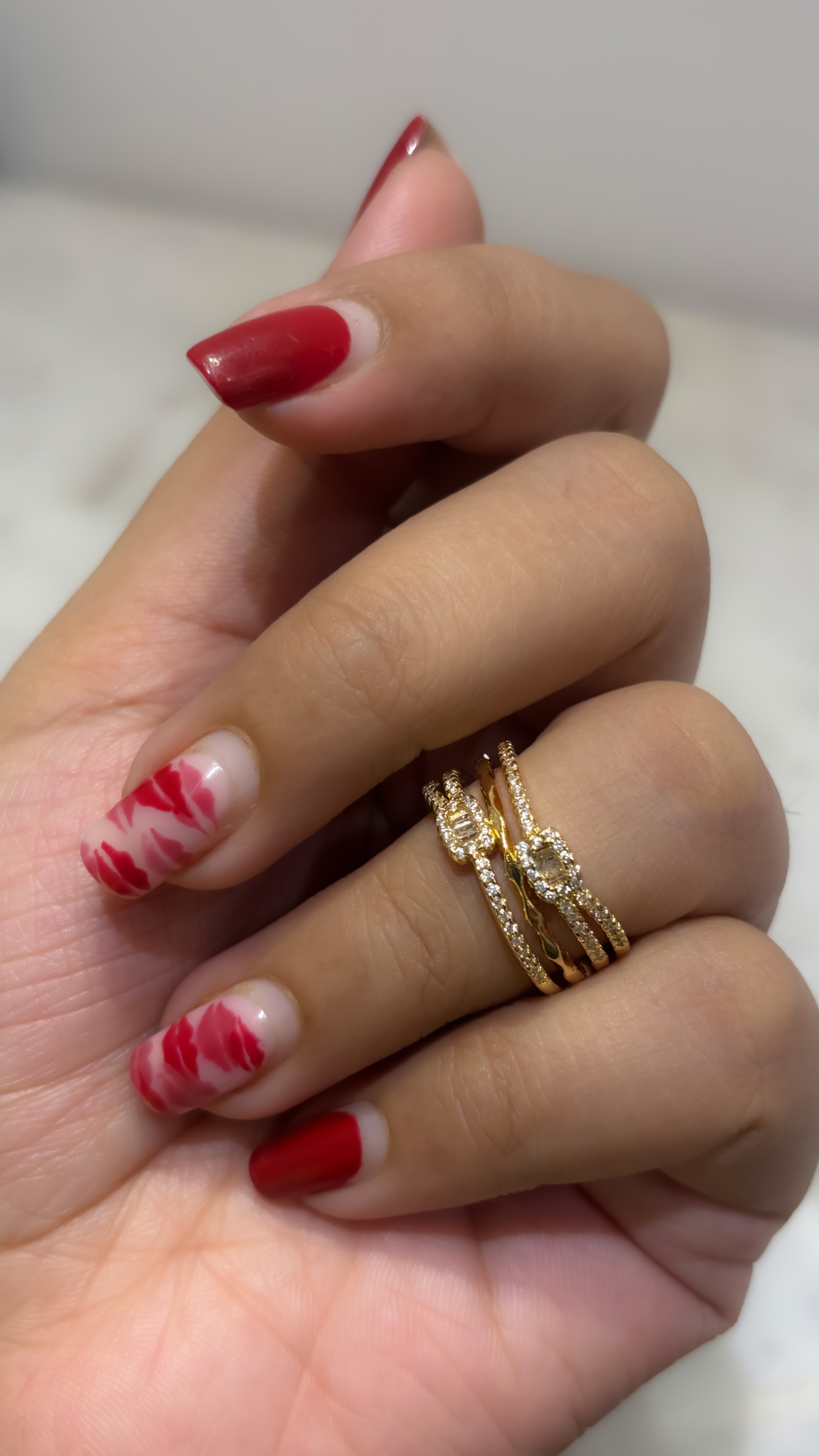 Elegant Golden fancy adjustable ring 