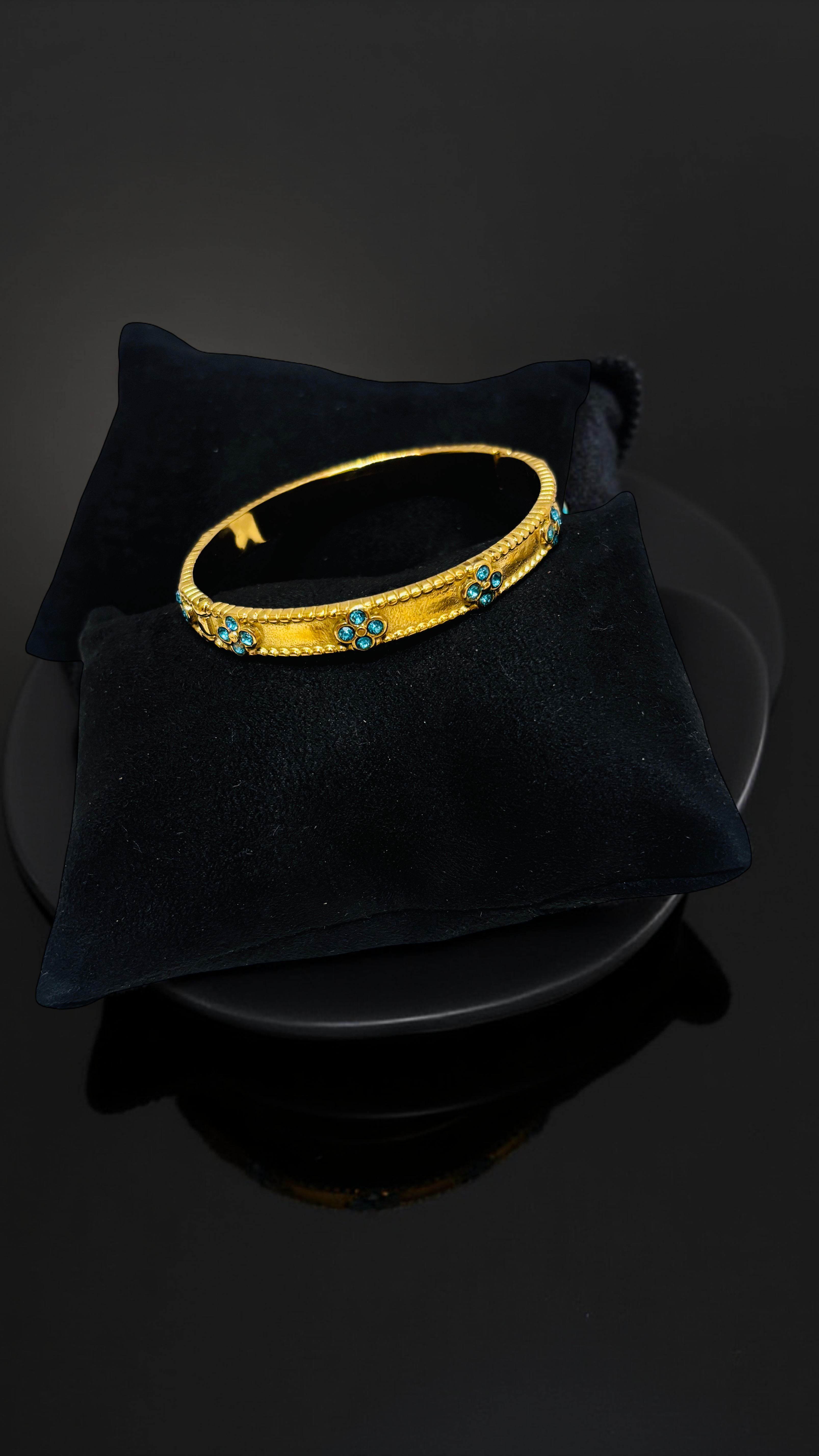 Golden  Floral Kada Bracelet 