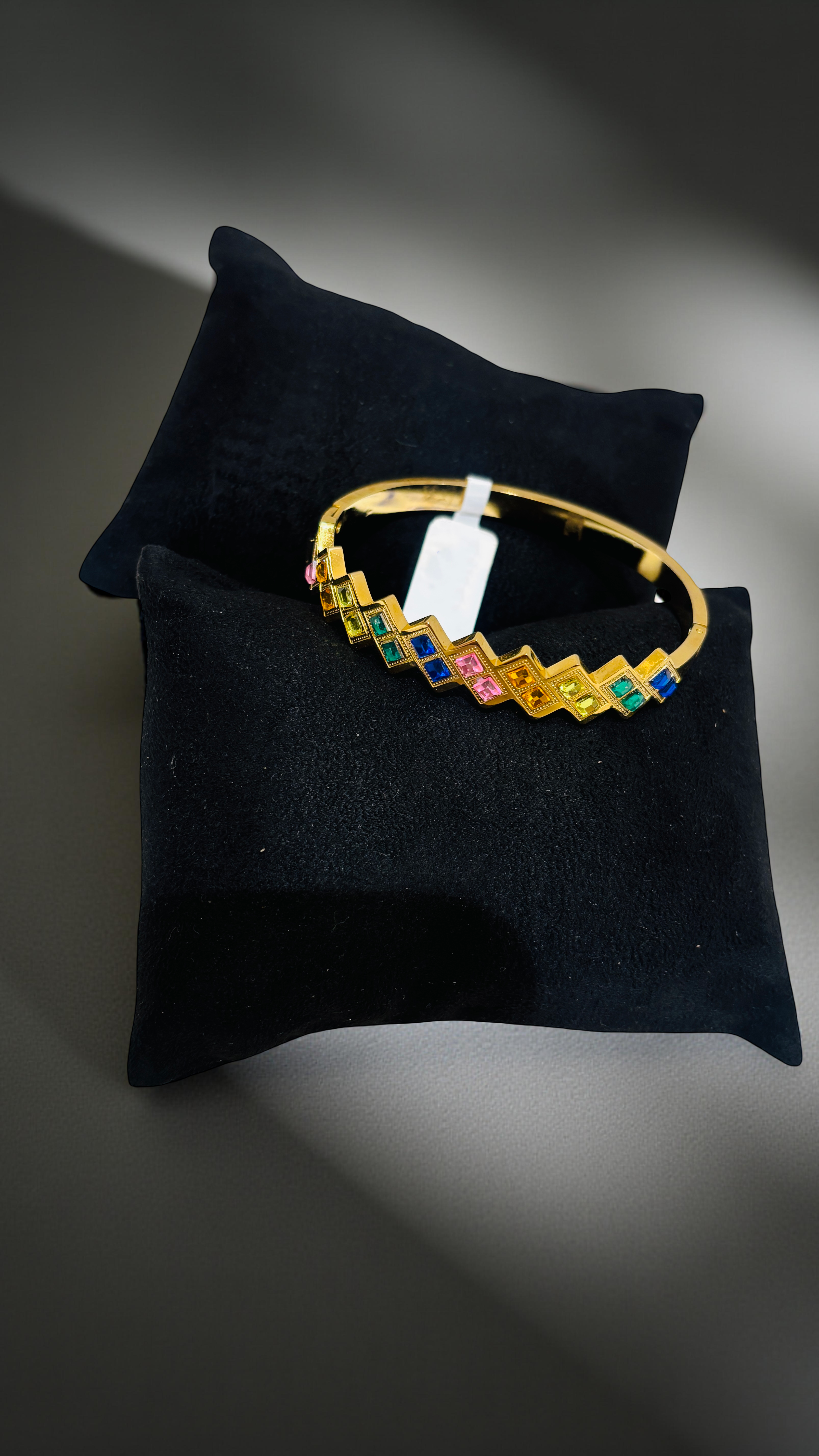 Colorful Geometric Golden Kada Bracelet