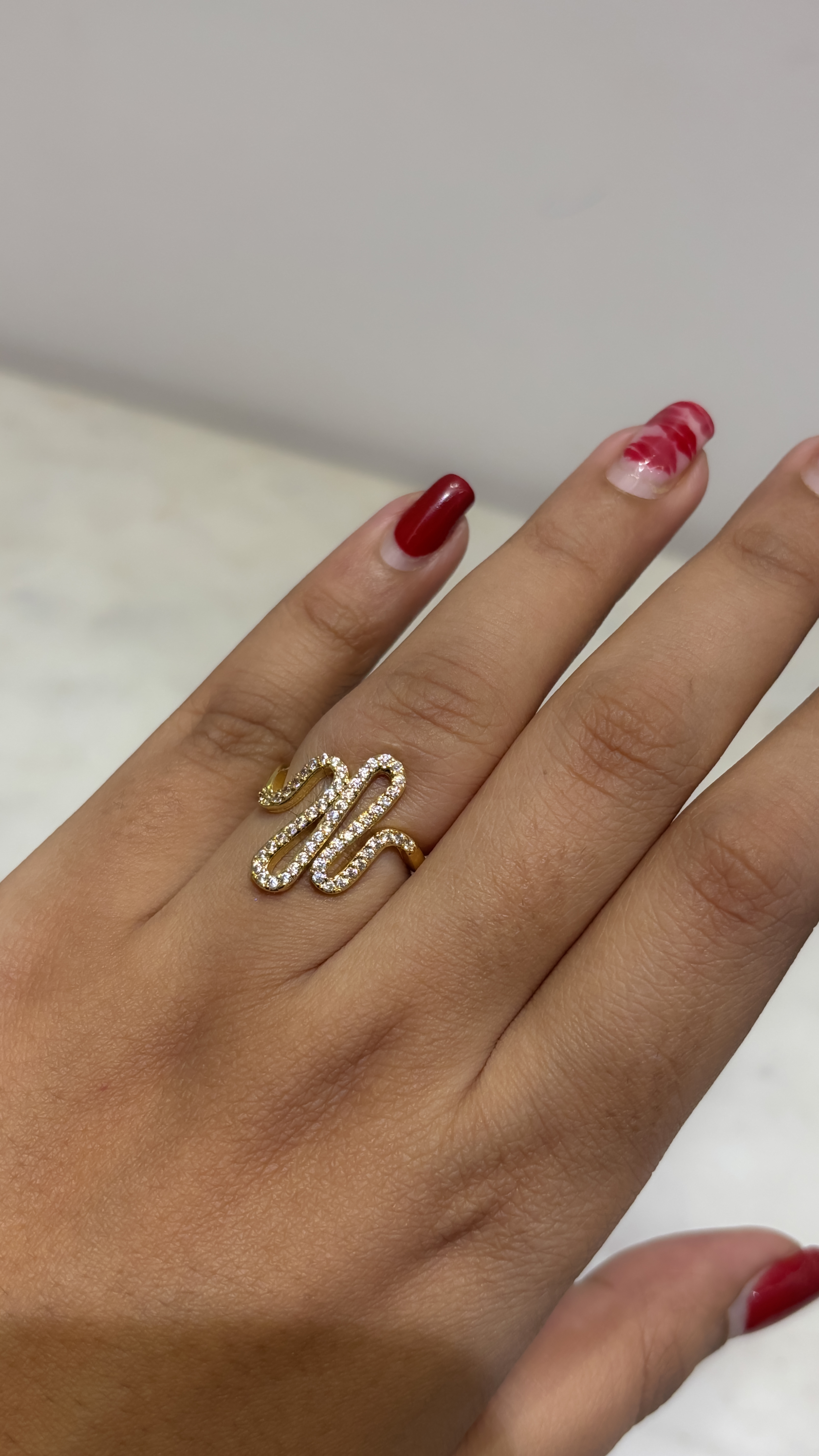 Gold abstract adjustable Ring