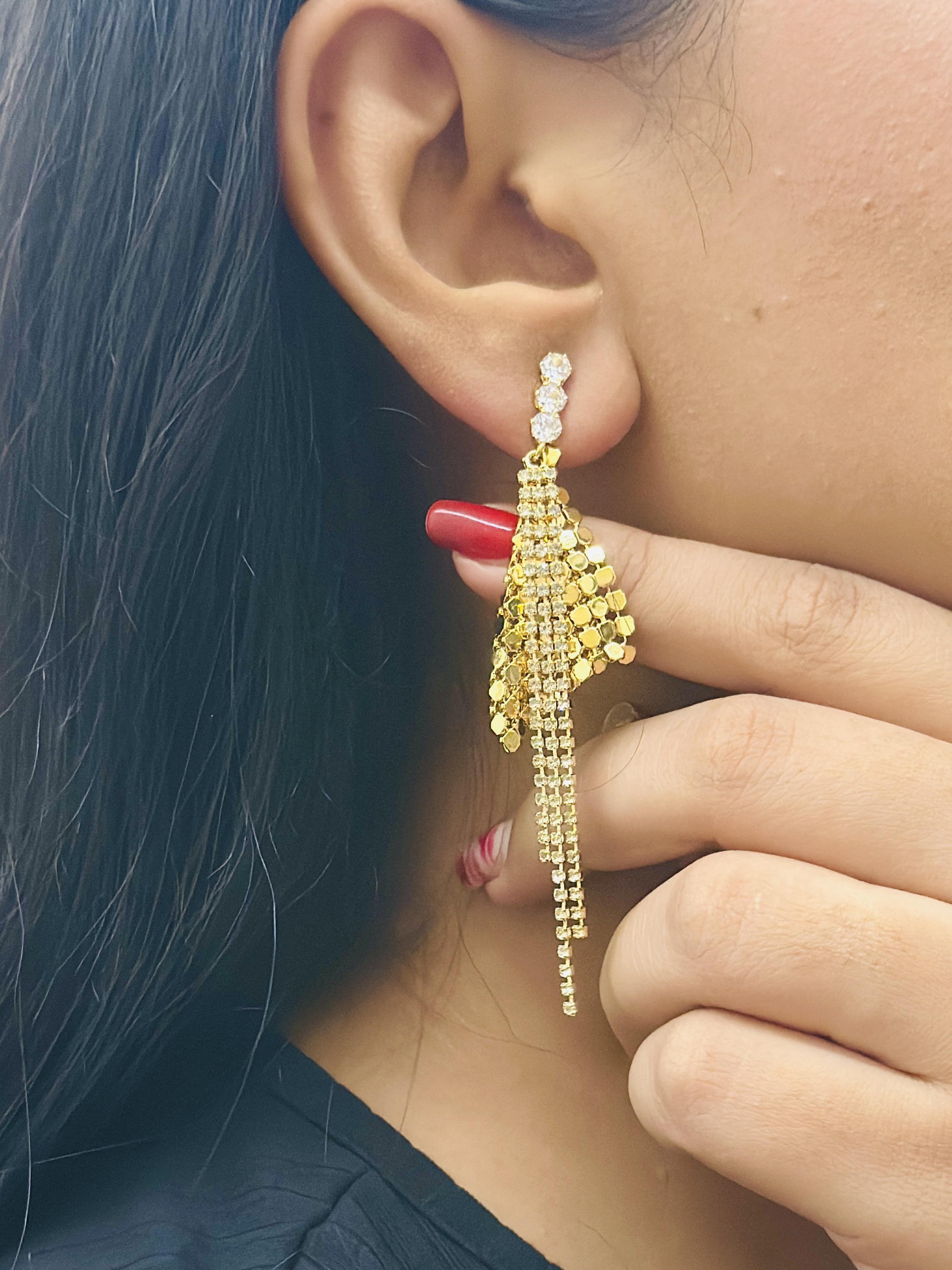 Elegant Golden Statement Earrings