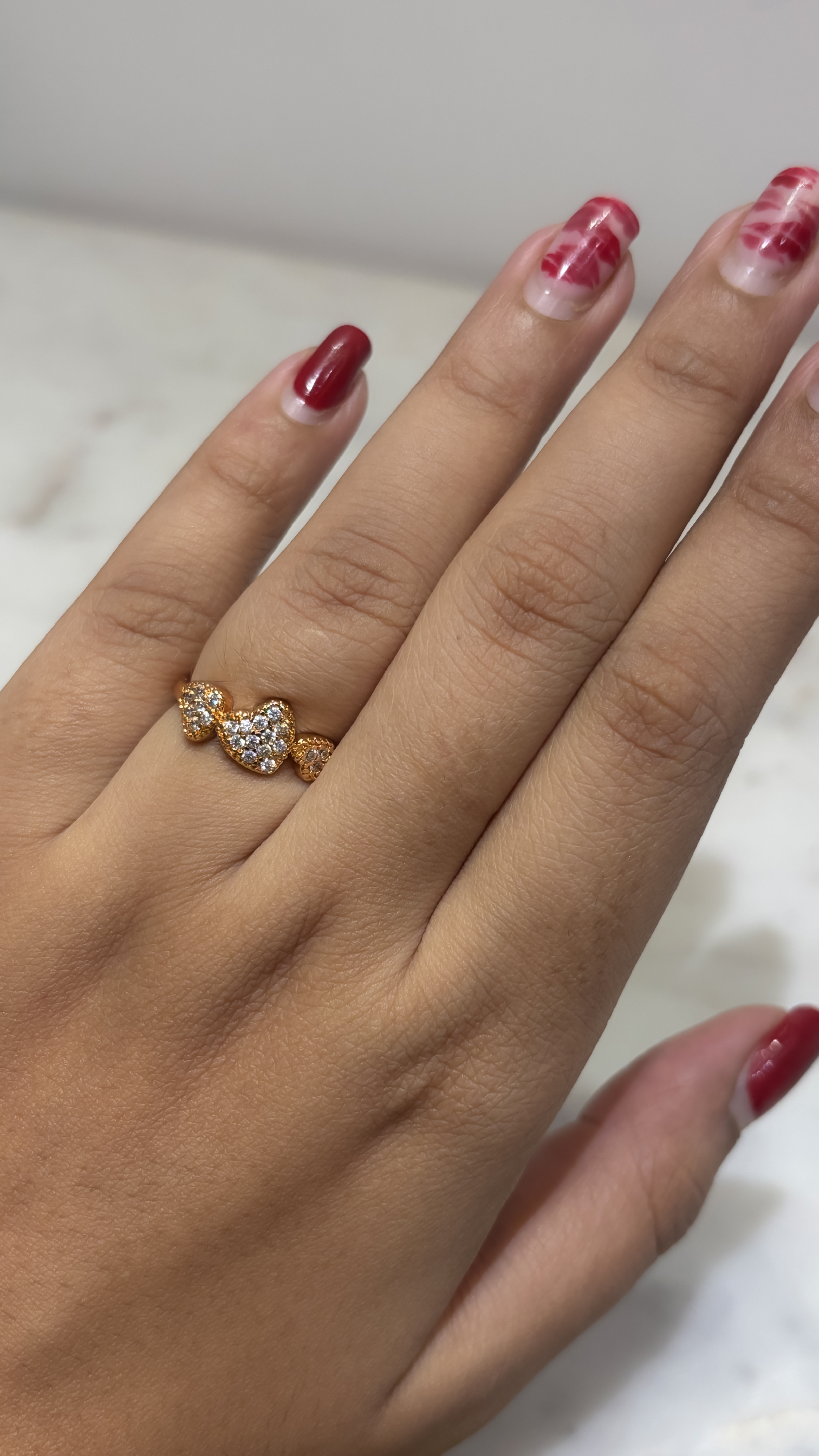 Rose Gold Heart-Shaped adjustable Ring