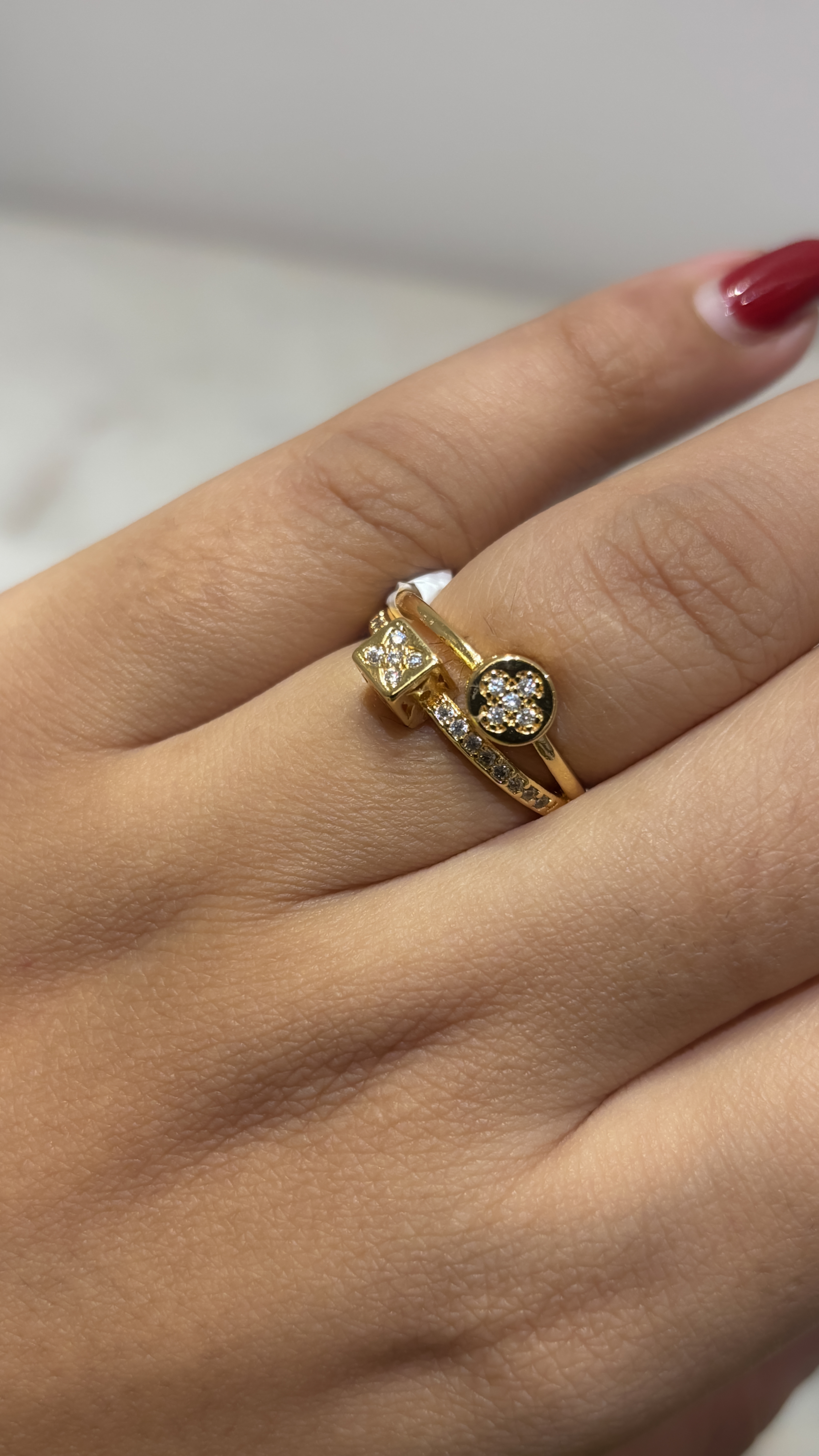 Golden Double Band adjustable  Ring