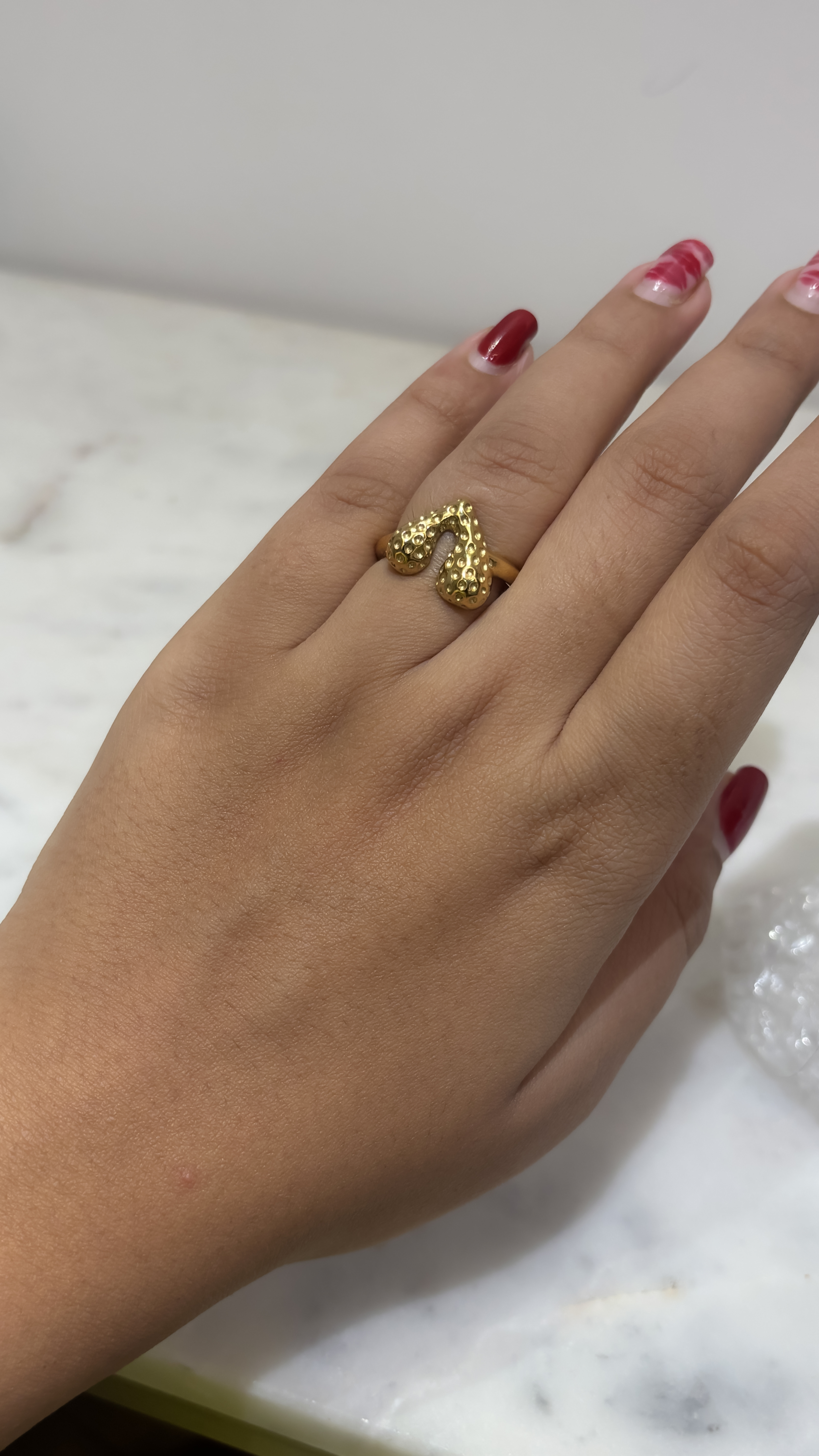 Gold Textured Adjustable  Ring