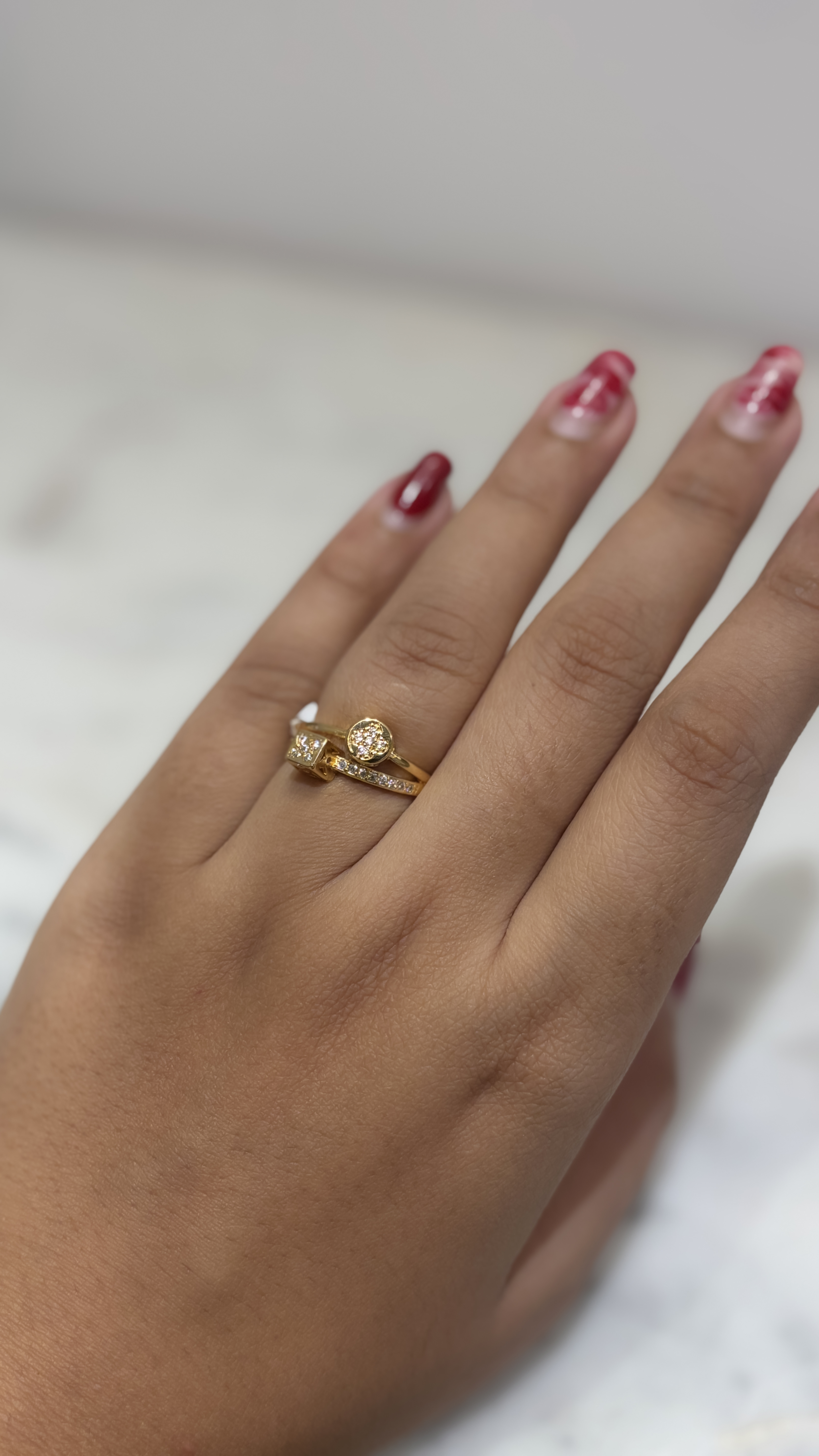 Golden Double Band adjustable  Ring