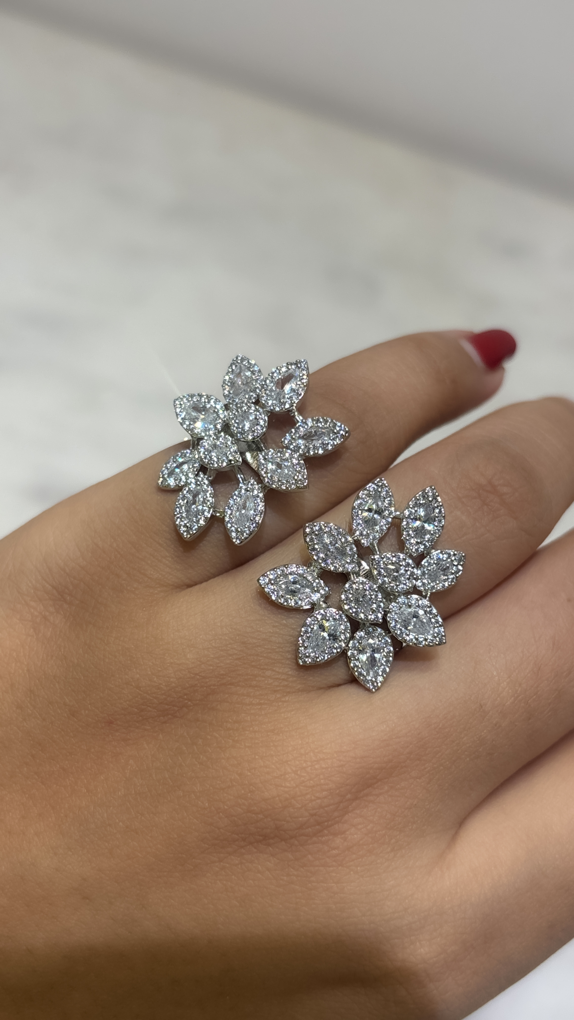 Elegant Crystal AD free size  ring 