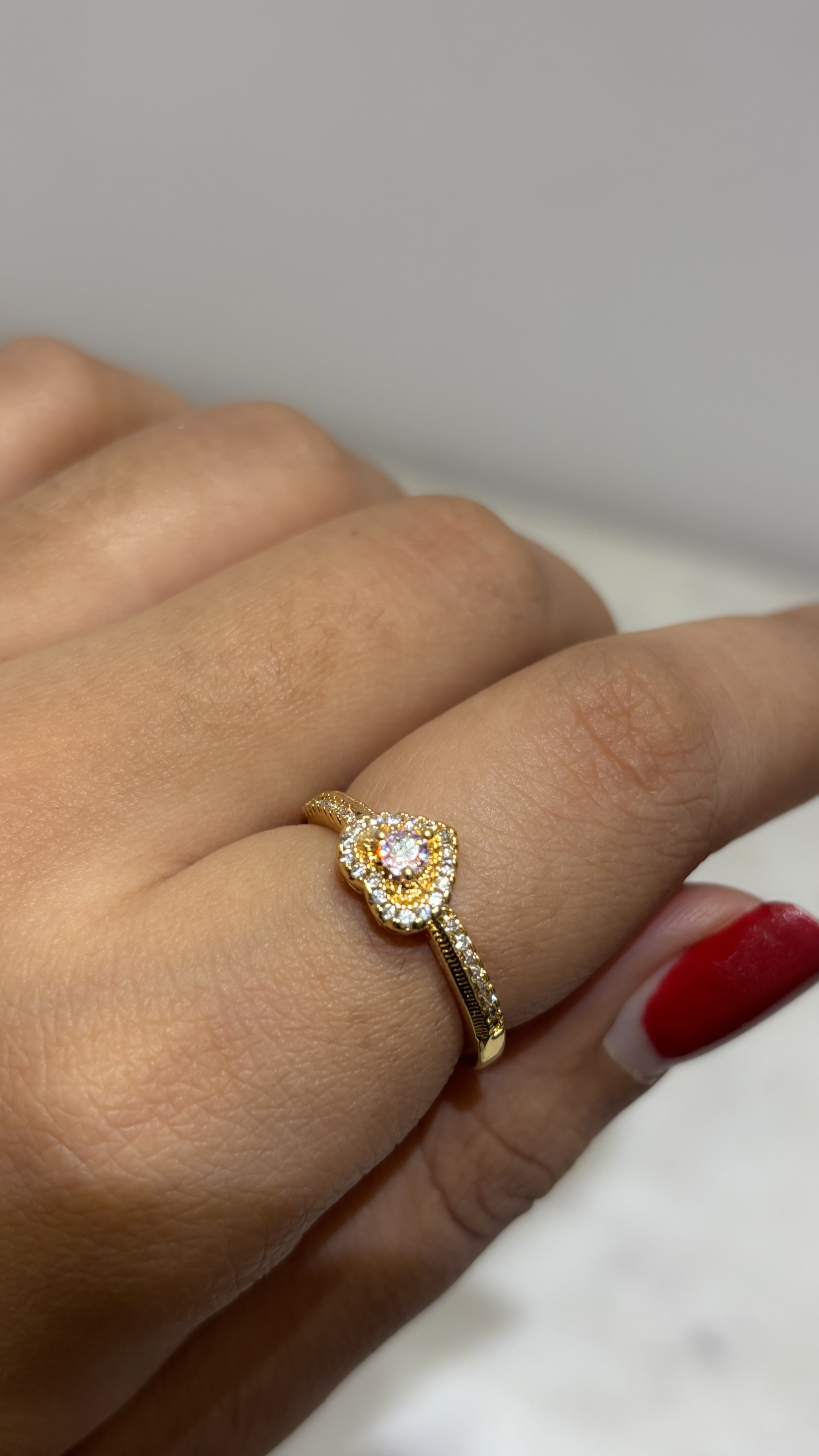 Elegant Heart-Shaped Gold adjustable  Ring