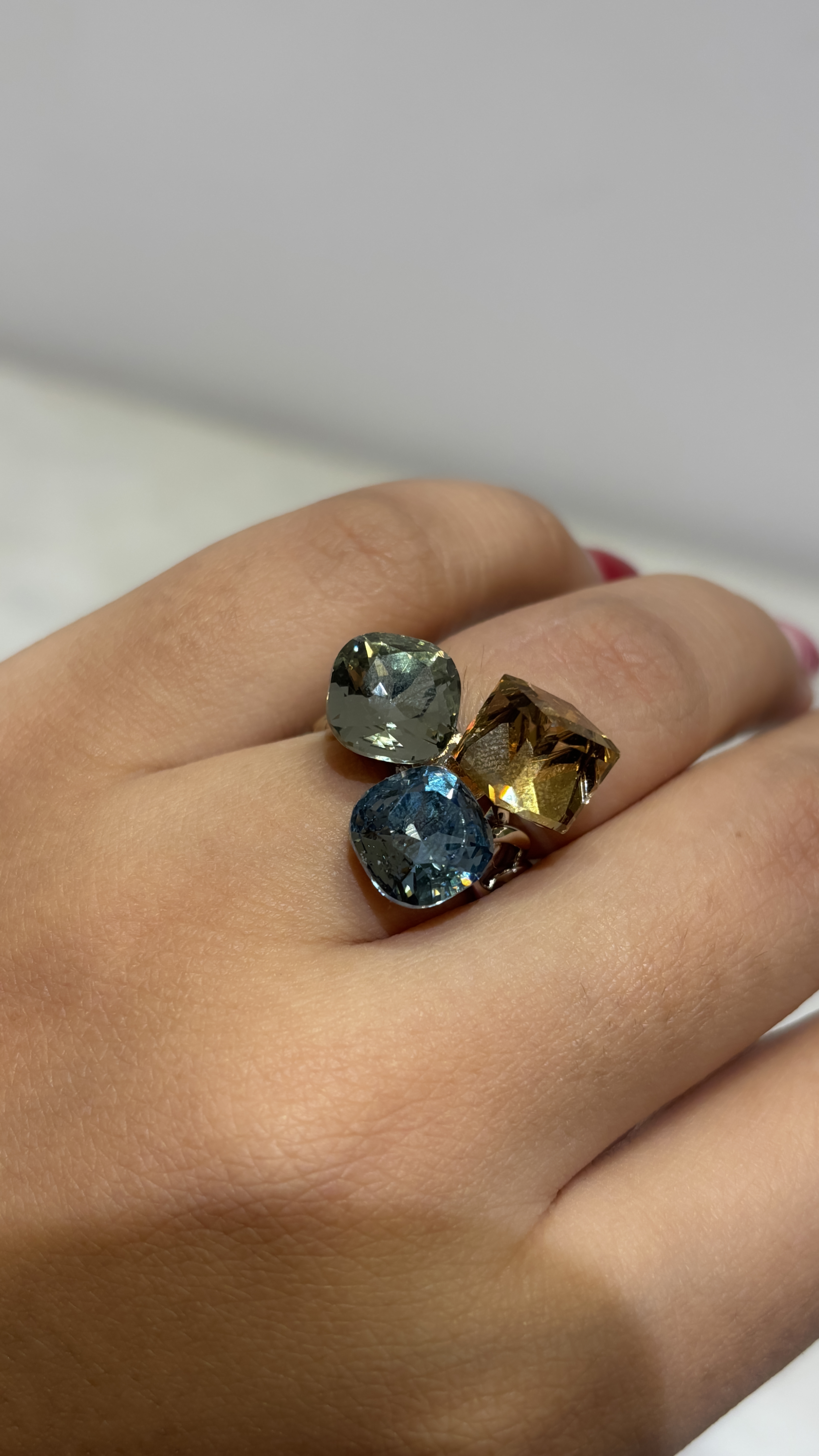 Elegant Gemstone Statement adjustable Ring