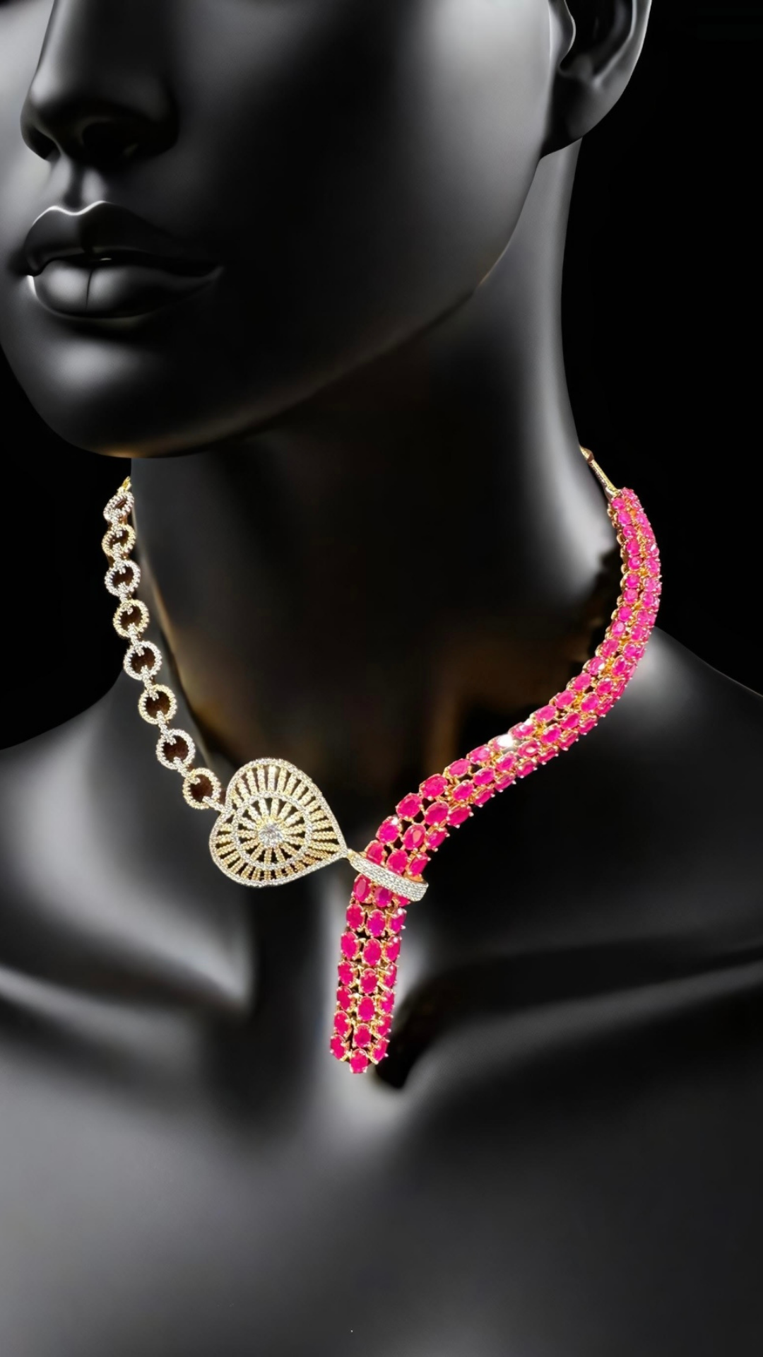 Elegant Pink Gemstone Choker Necklace