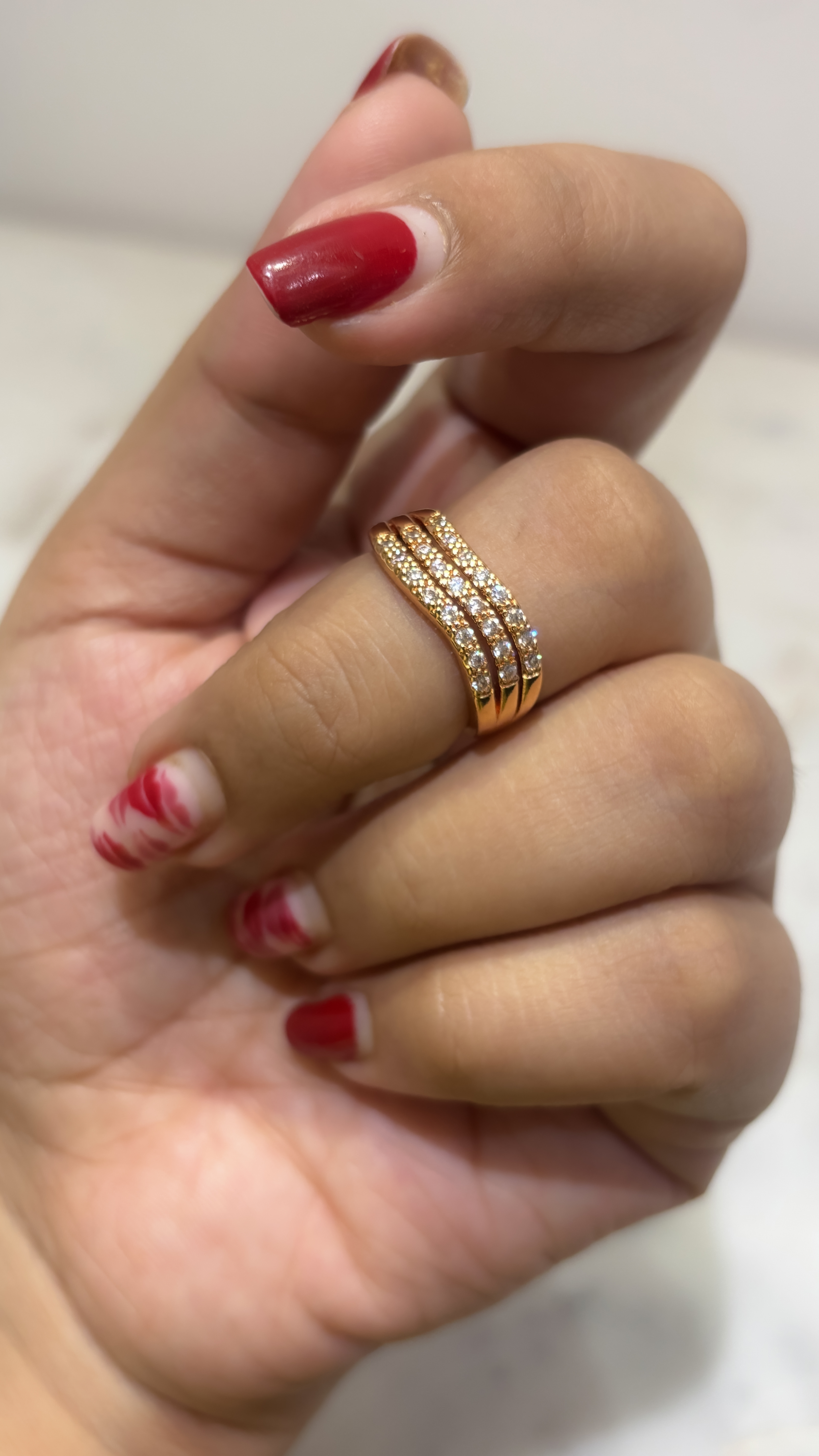 Elegant rose Gold Plated adjustable Ring