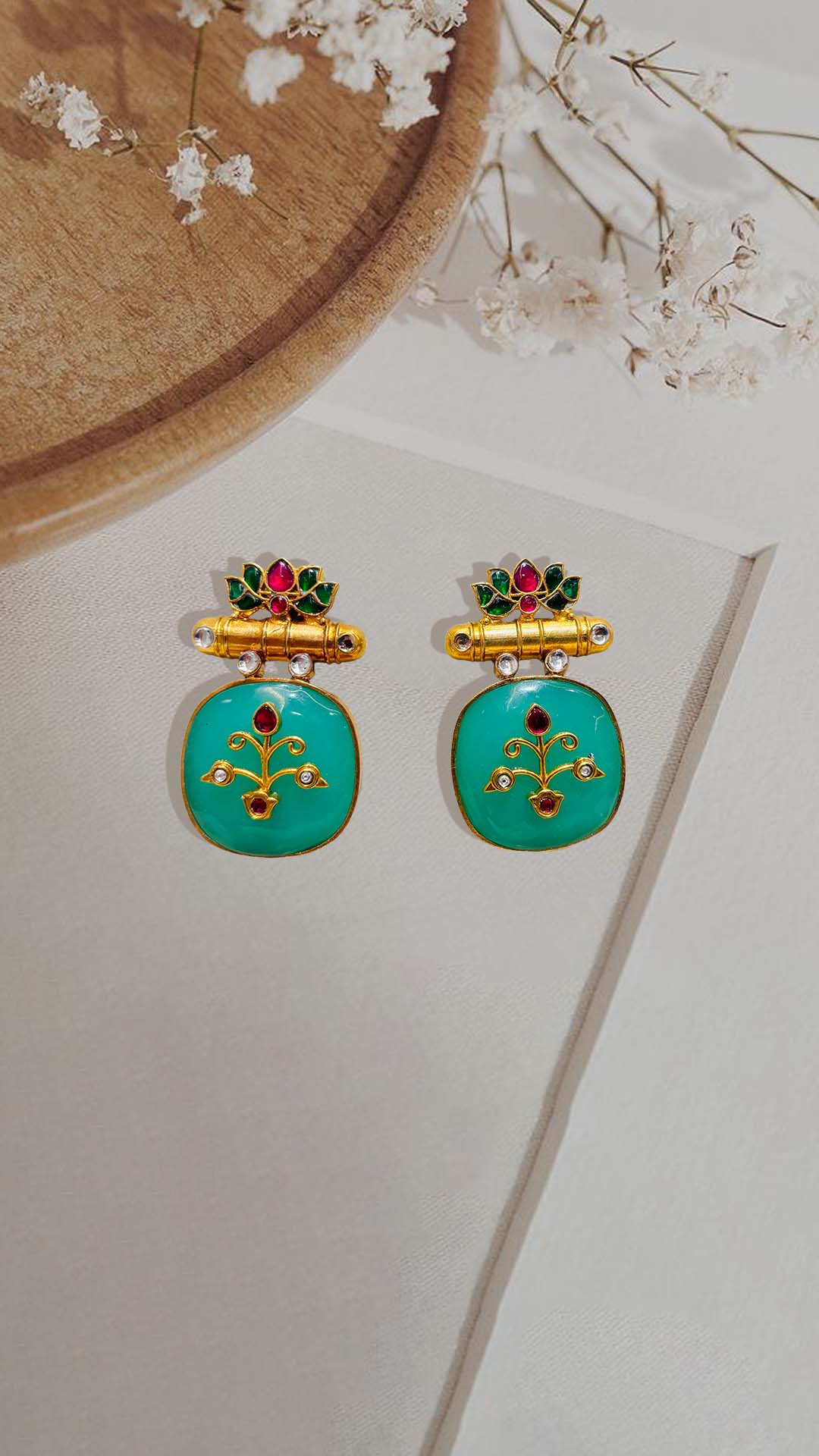 Enamel Floral Earrings