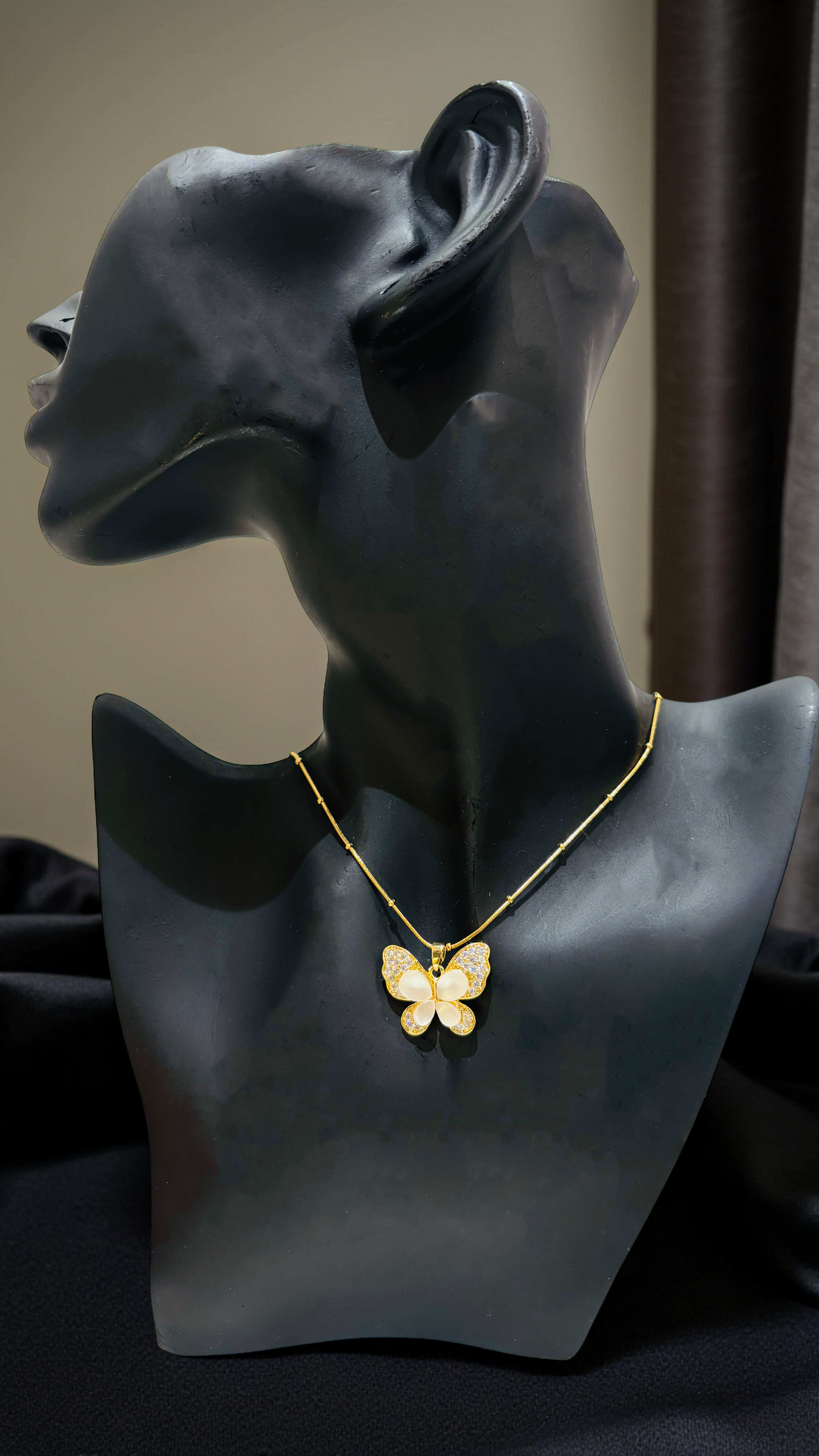 Gold Butterfly Pendant Necklace