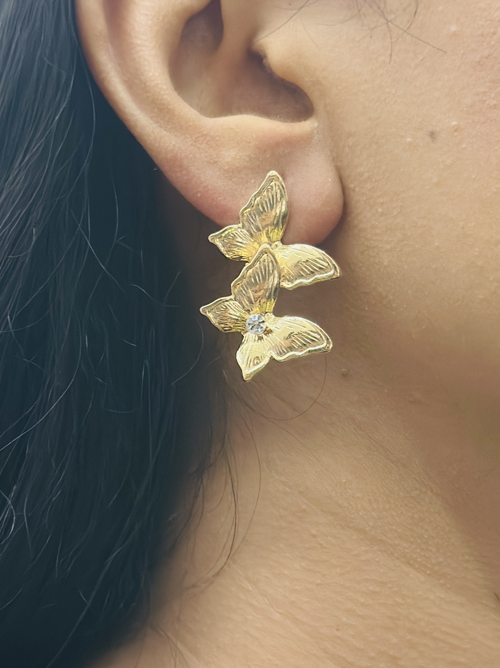 Golden Butterfly Earrings