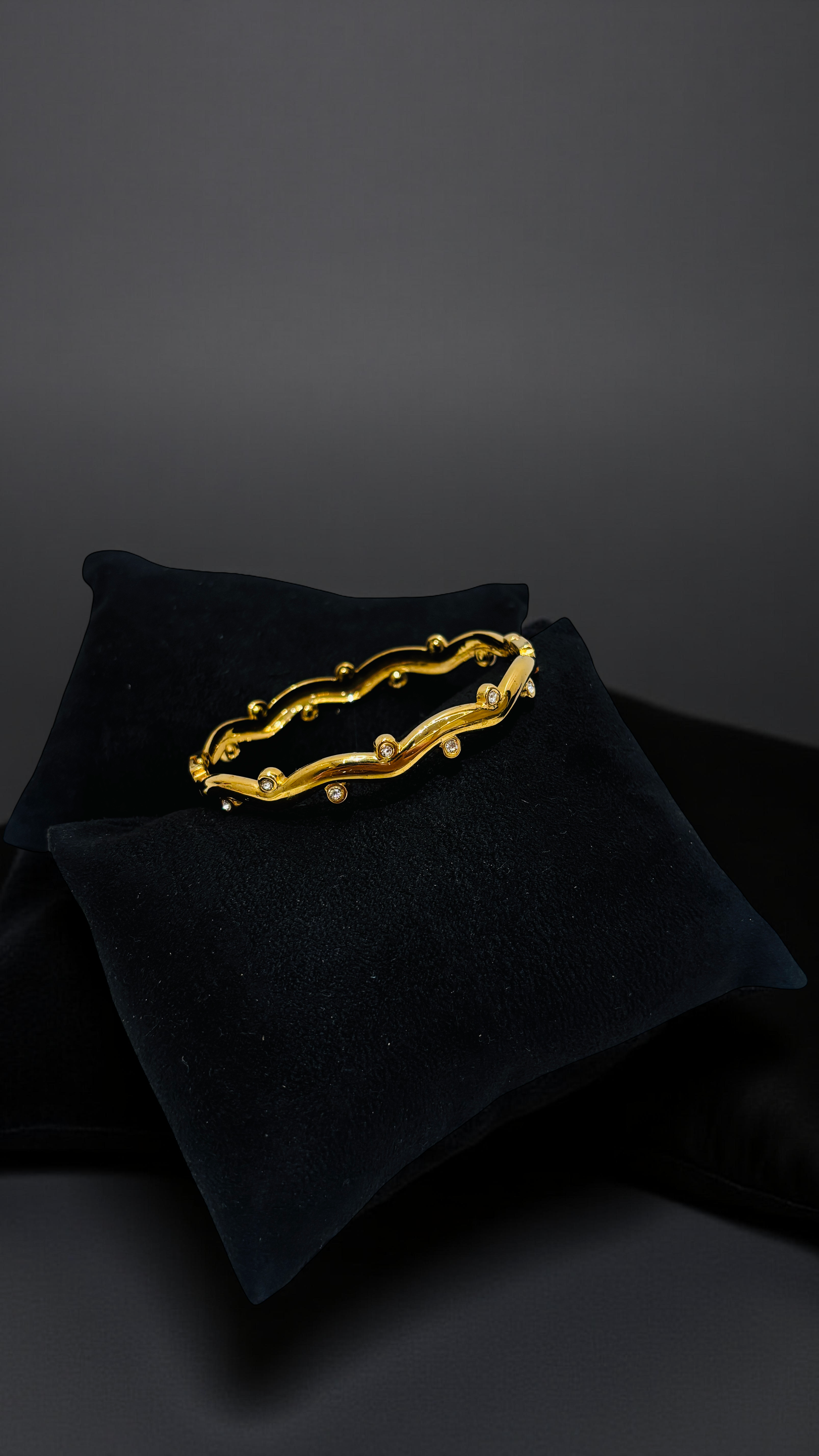 Gold-Plated Wave Kada  Bracelet