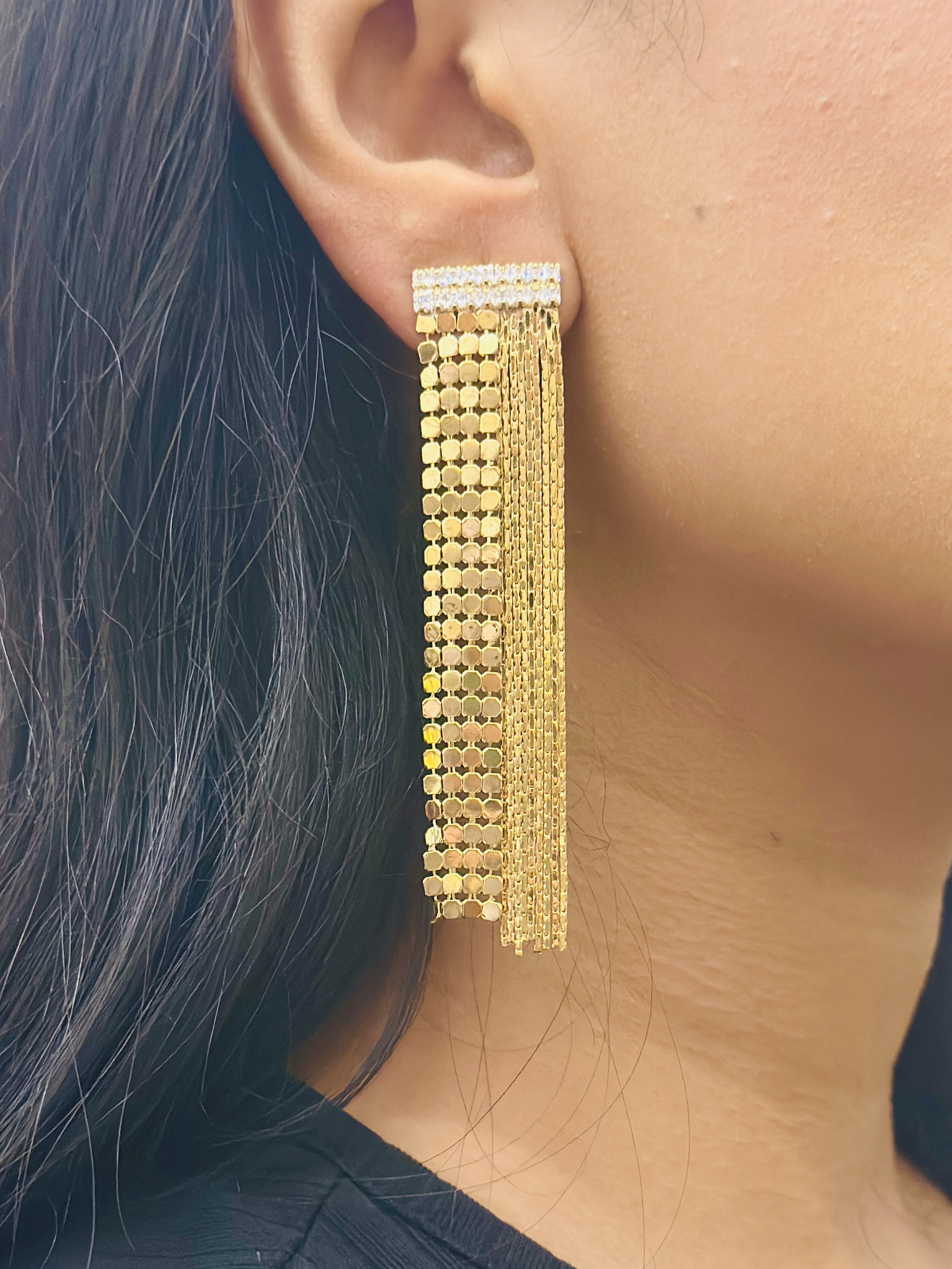Golden  Sequin Tassel Earrings