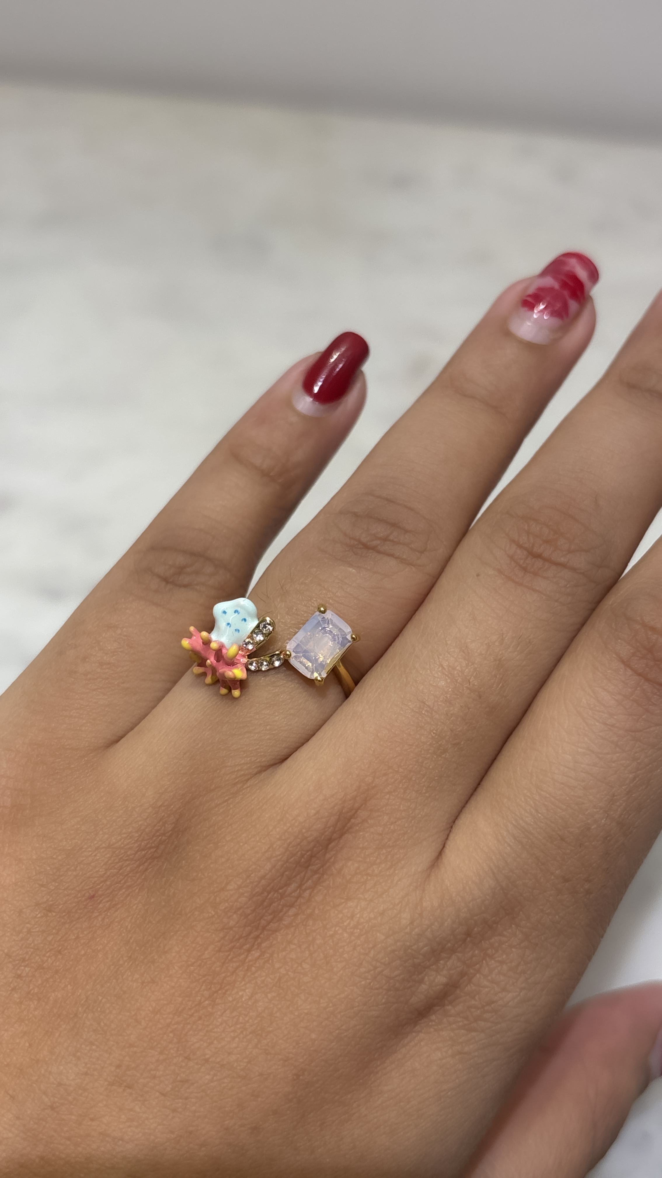 Elegant Adjustable enamel  Ring