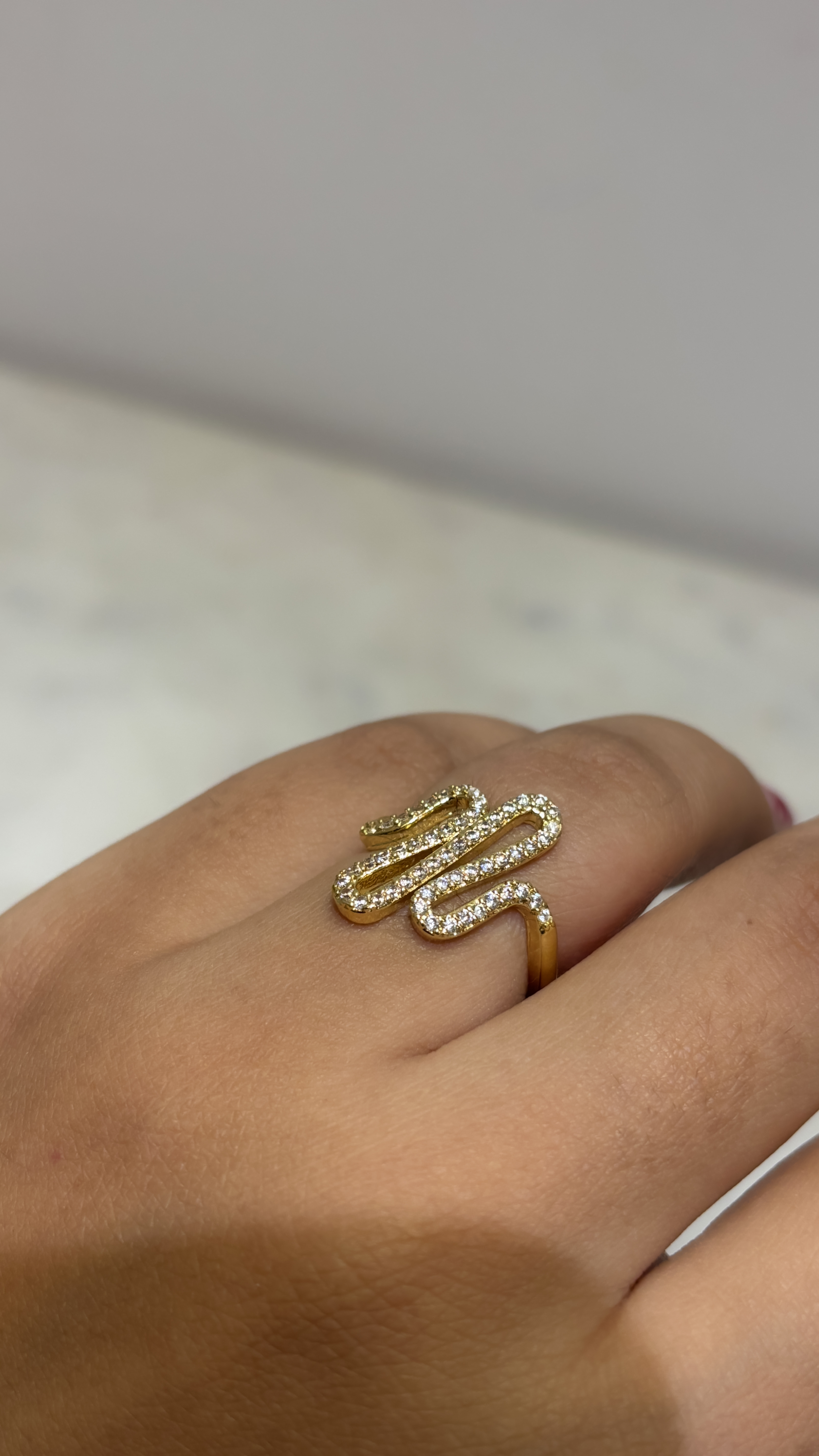 Gold abstract adjustable Ring