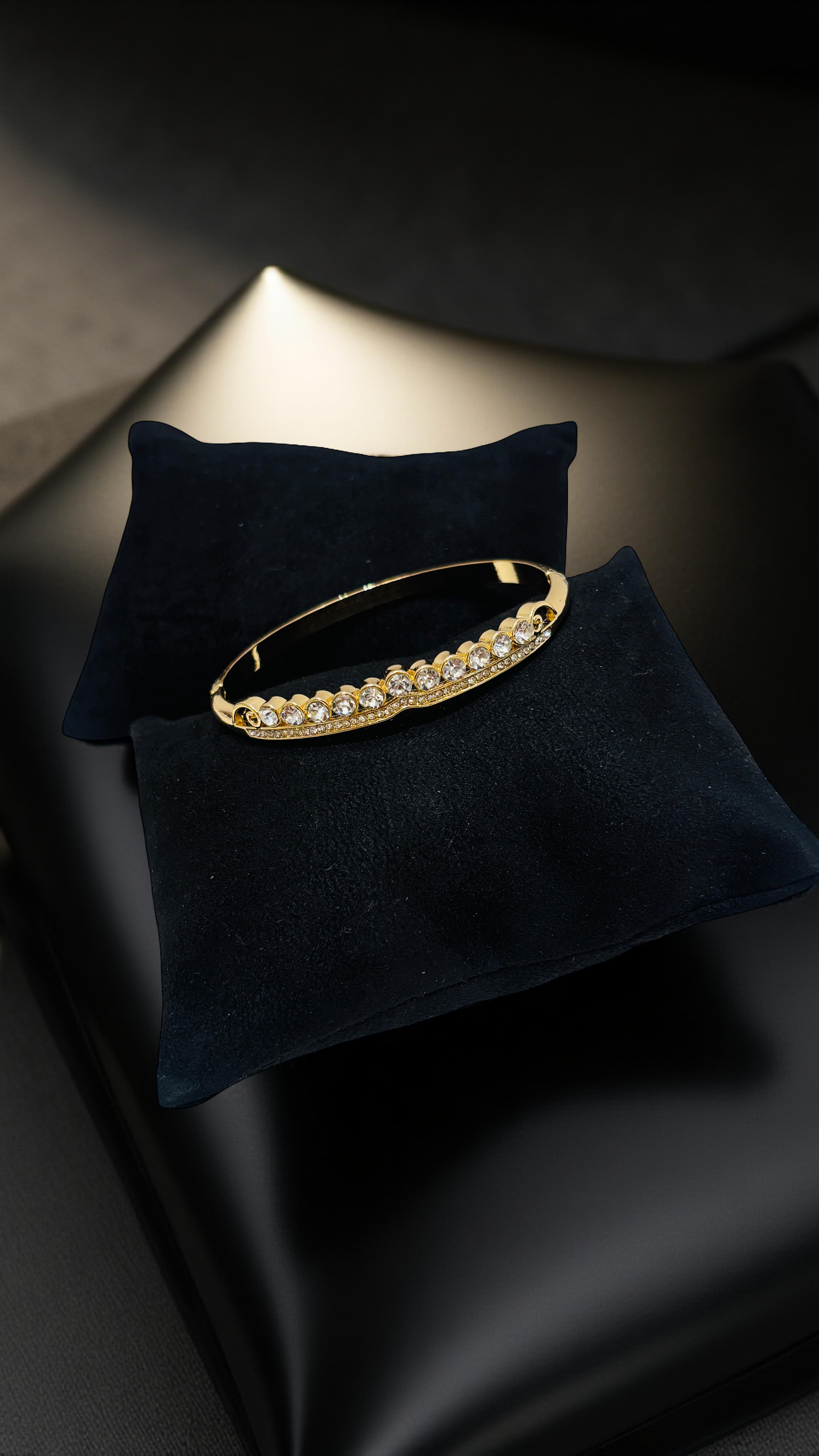 Elegant Golden Crystal Kada Bracelet