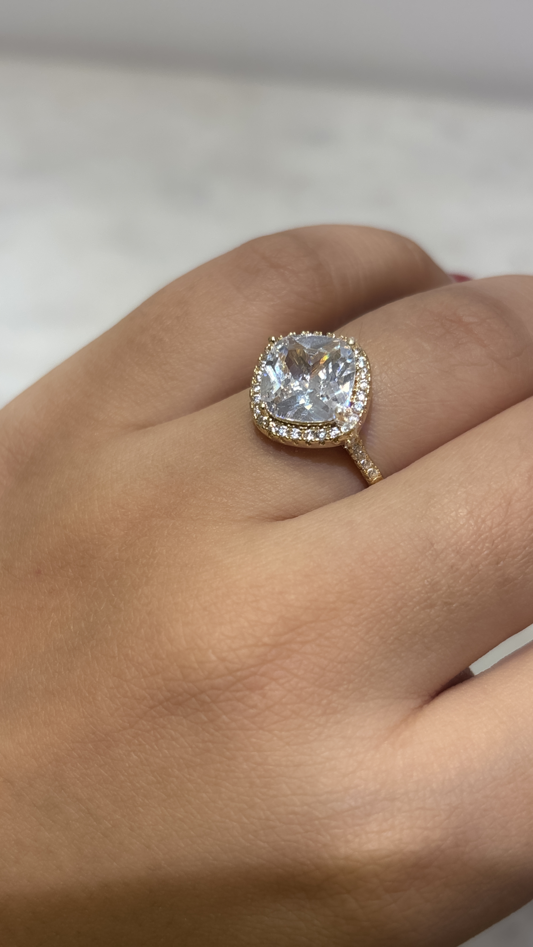 Elegant Cushion Cut adjustable  Ring