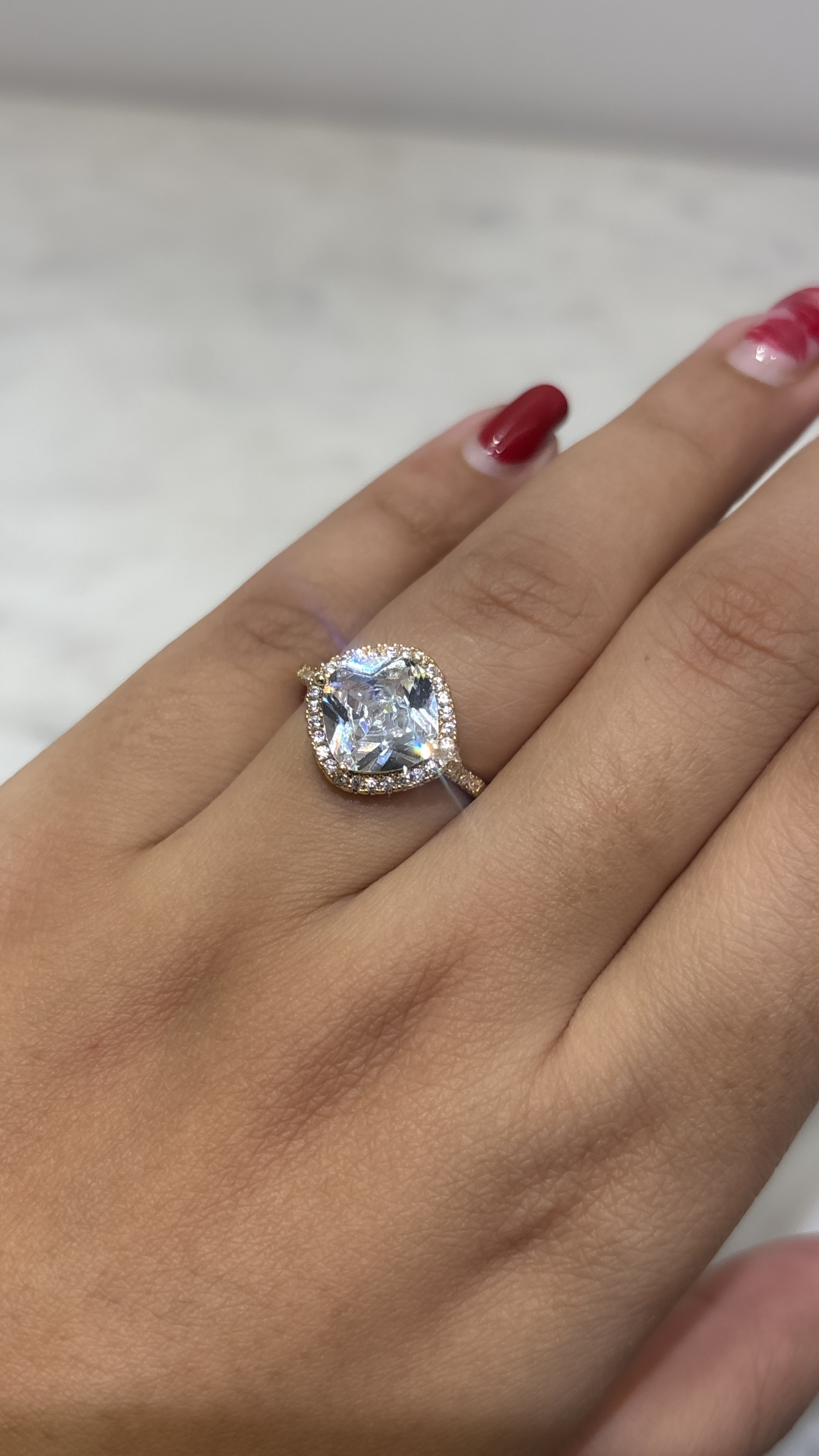 Elegant Cushion Cut adjustable  Ring