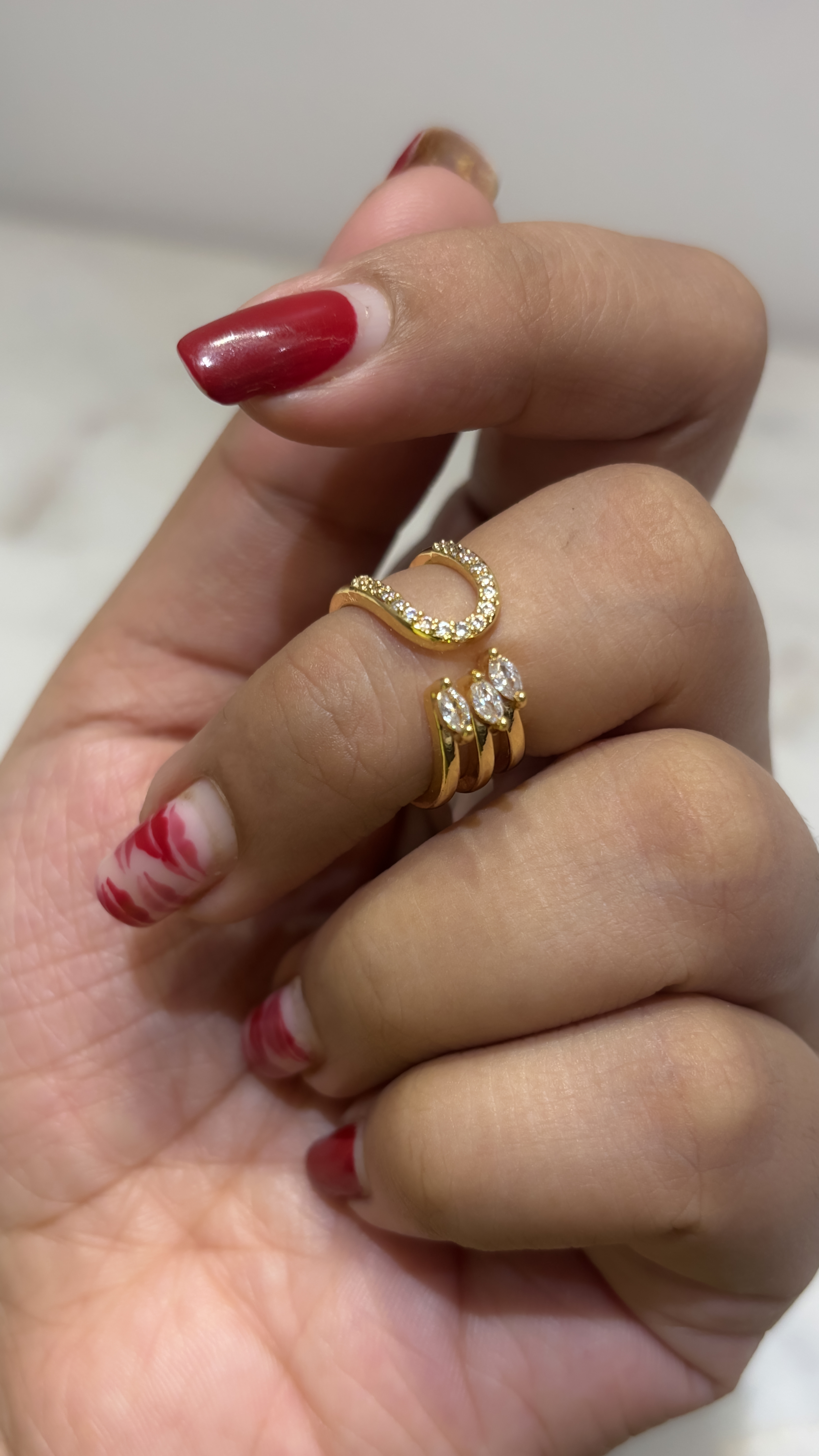 Elegant Gold-Plated Adjustable Ring