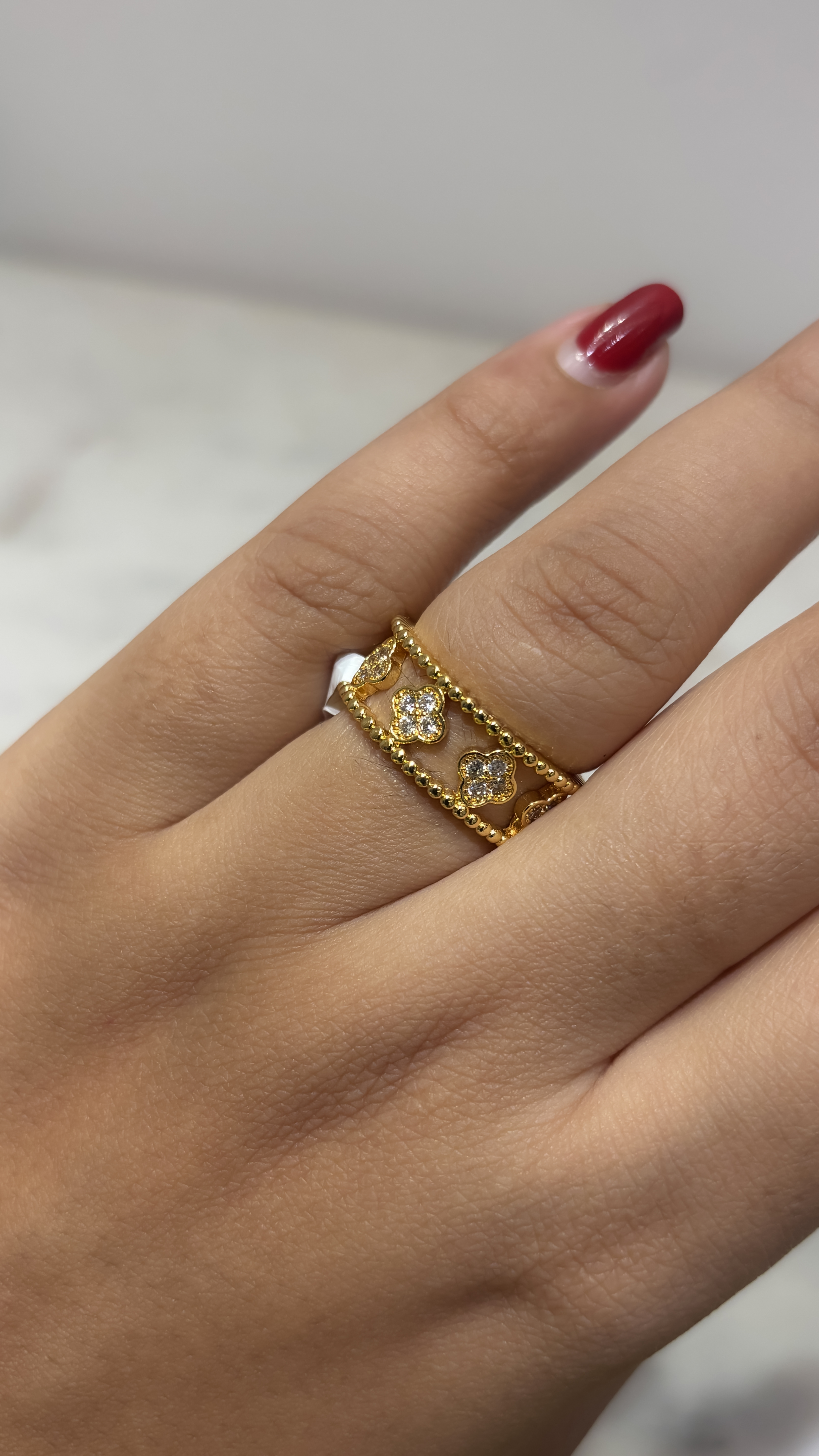 Elegant Adjustable Gold Plated Ring