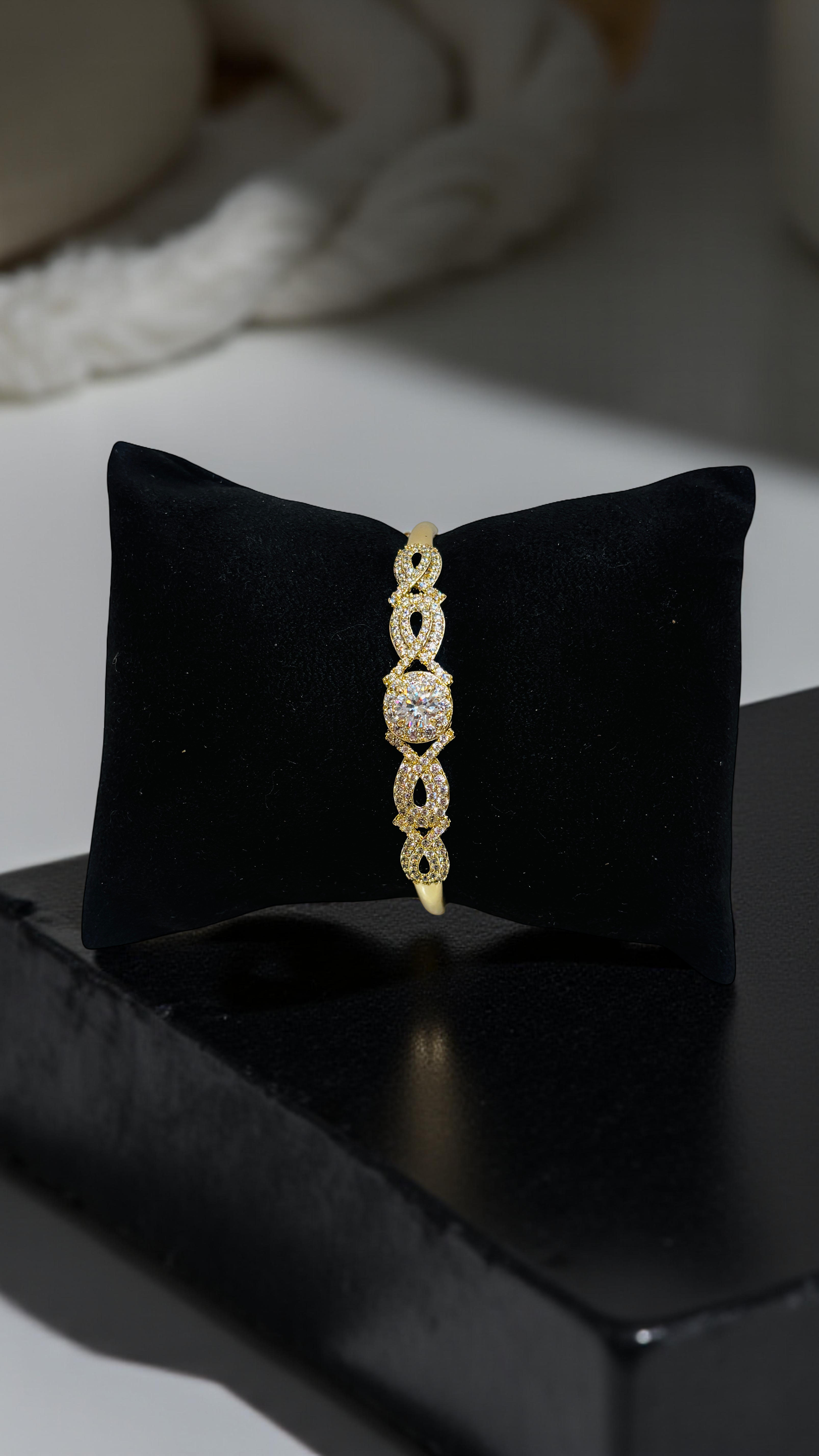 Elegant Gold-Plated Kada Bracelet