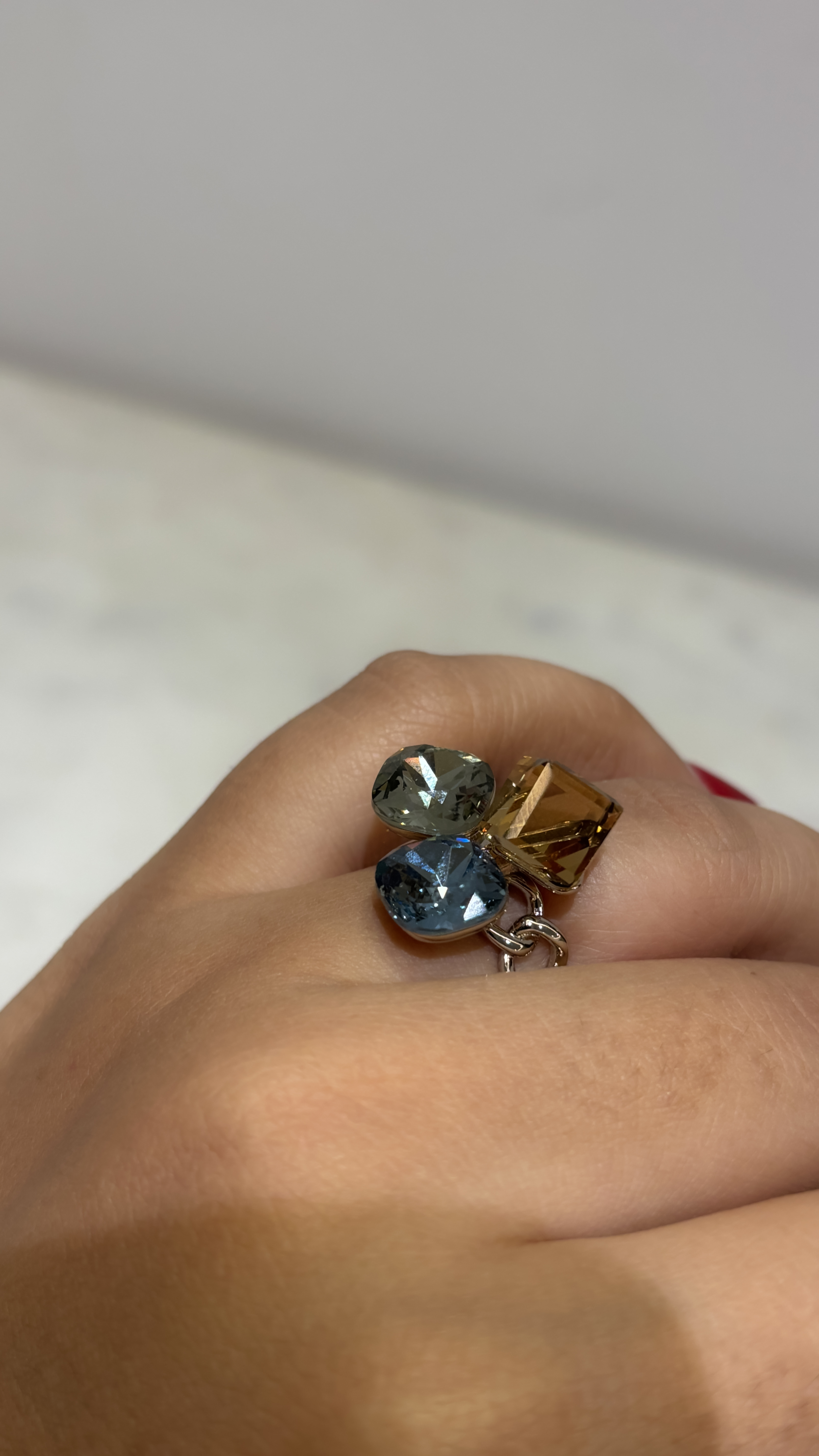 Elegant Gemstone Statement adjustable Ring