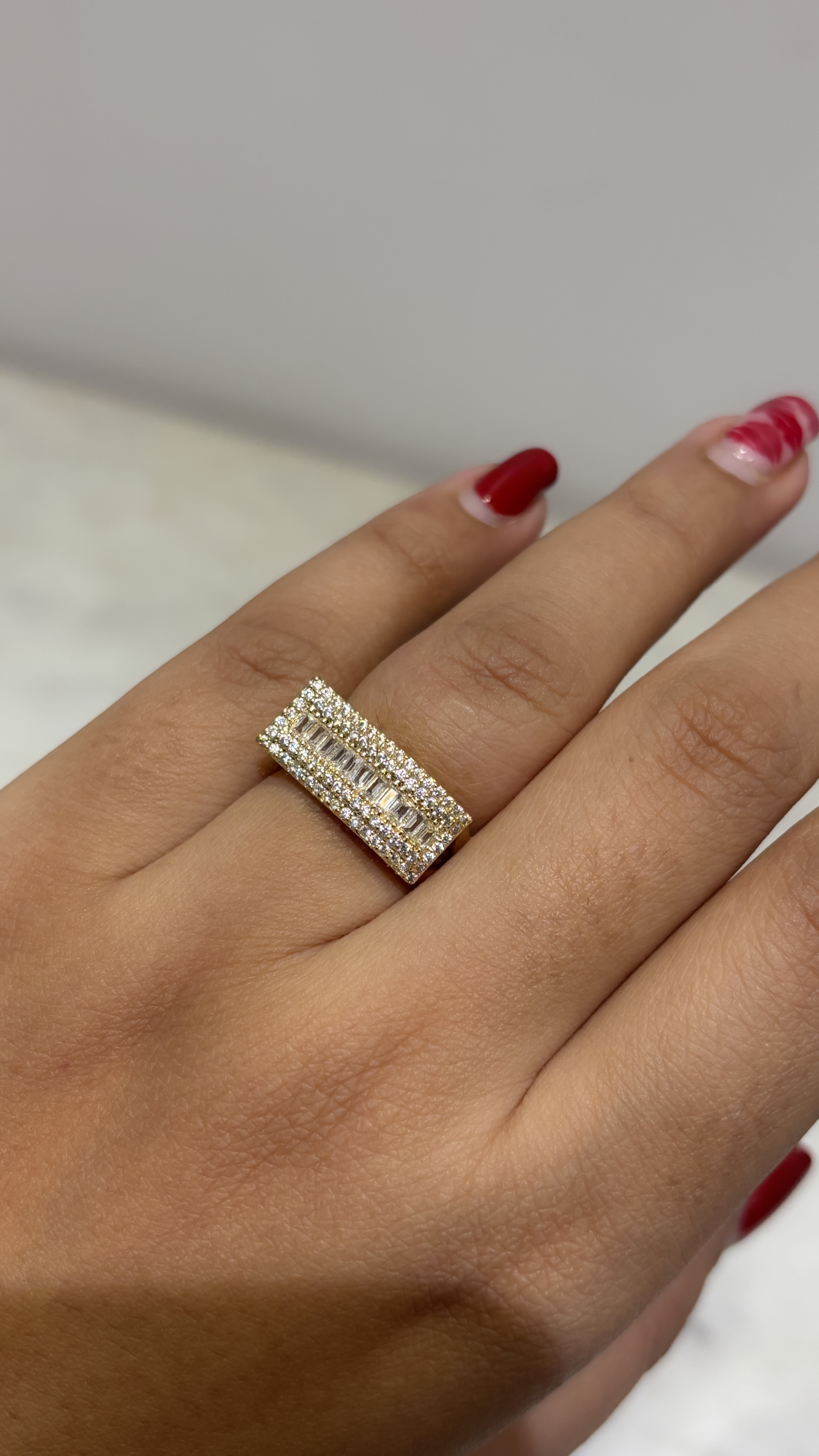 Elegant Baguette adjustable Ring