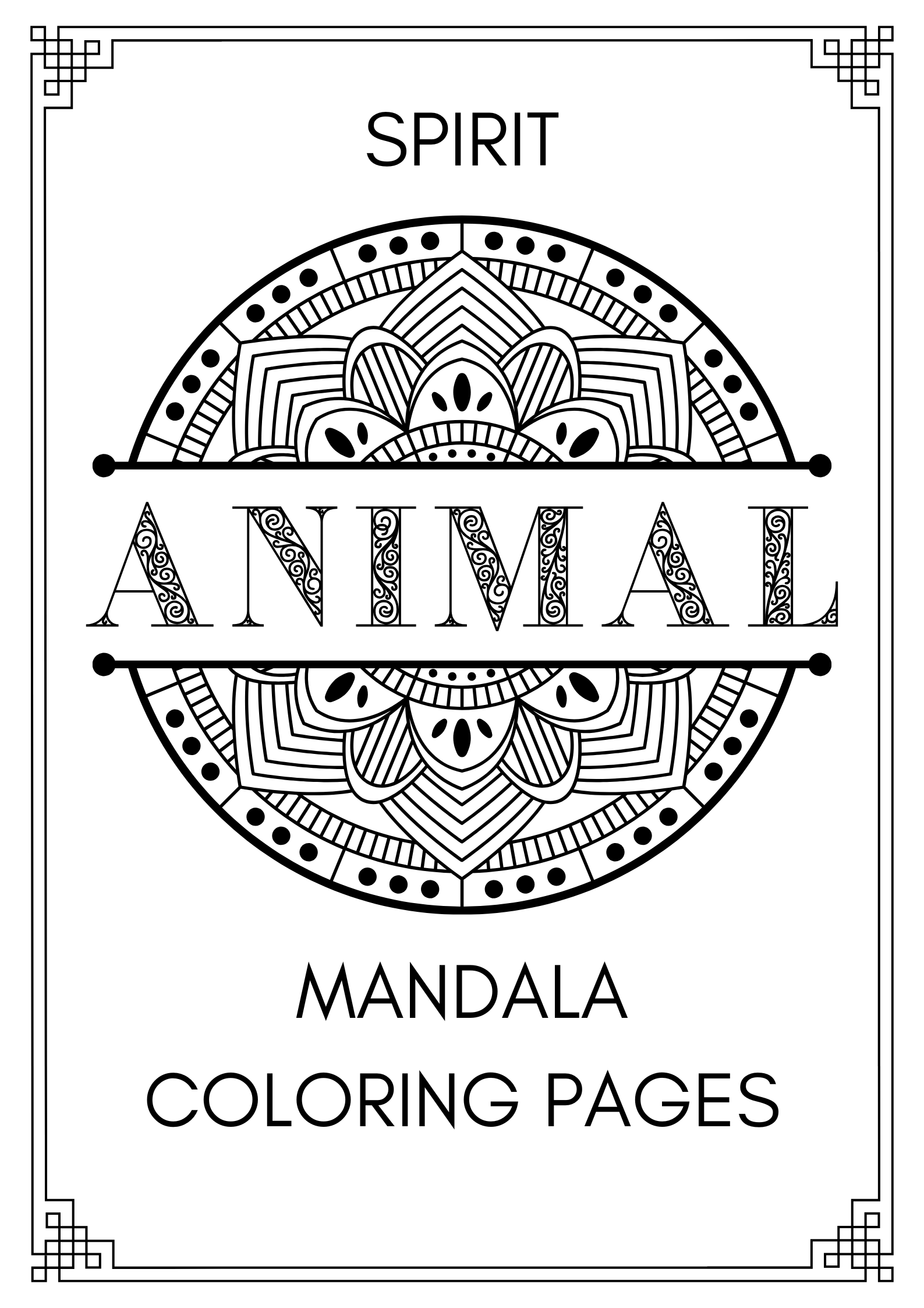 Sprit Animal Spirit Mandala Coloring Pages (Digital Download)