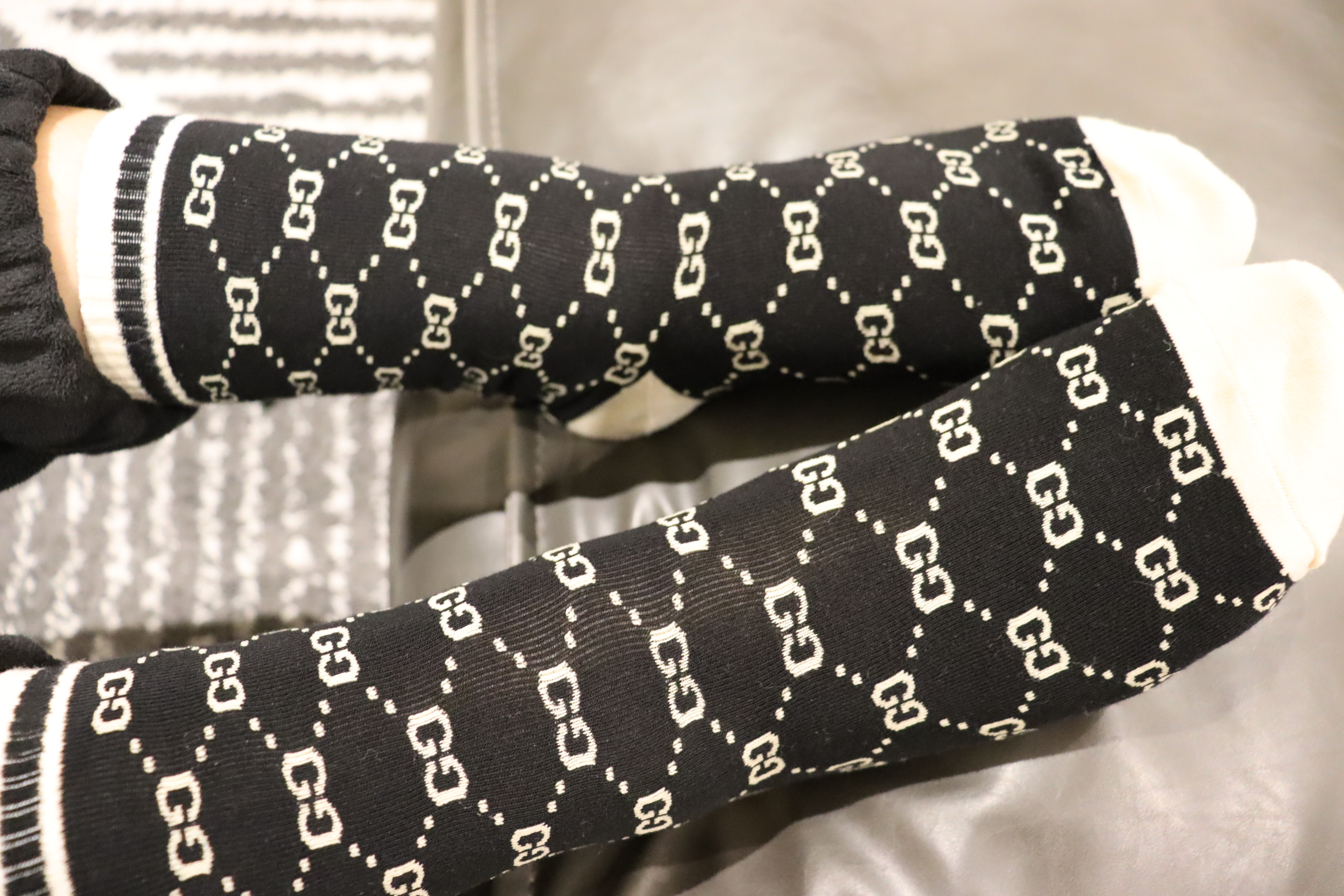 Black Patterned Socks