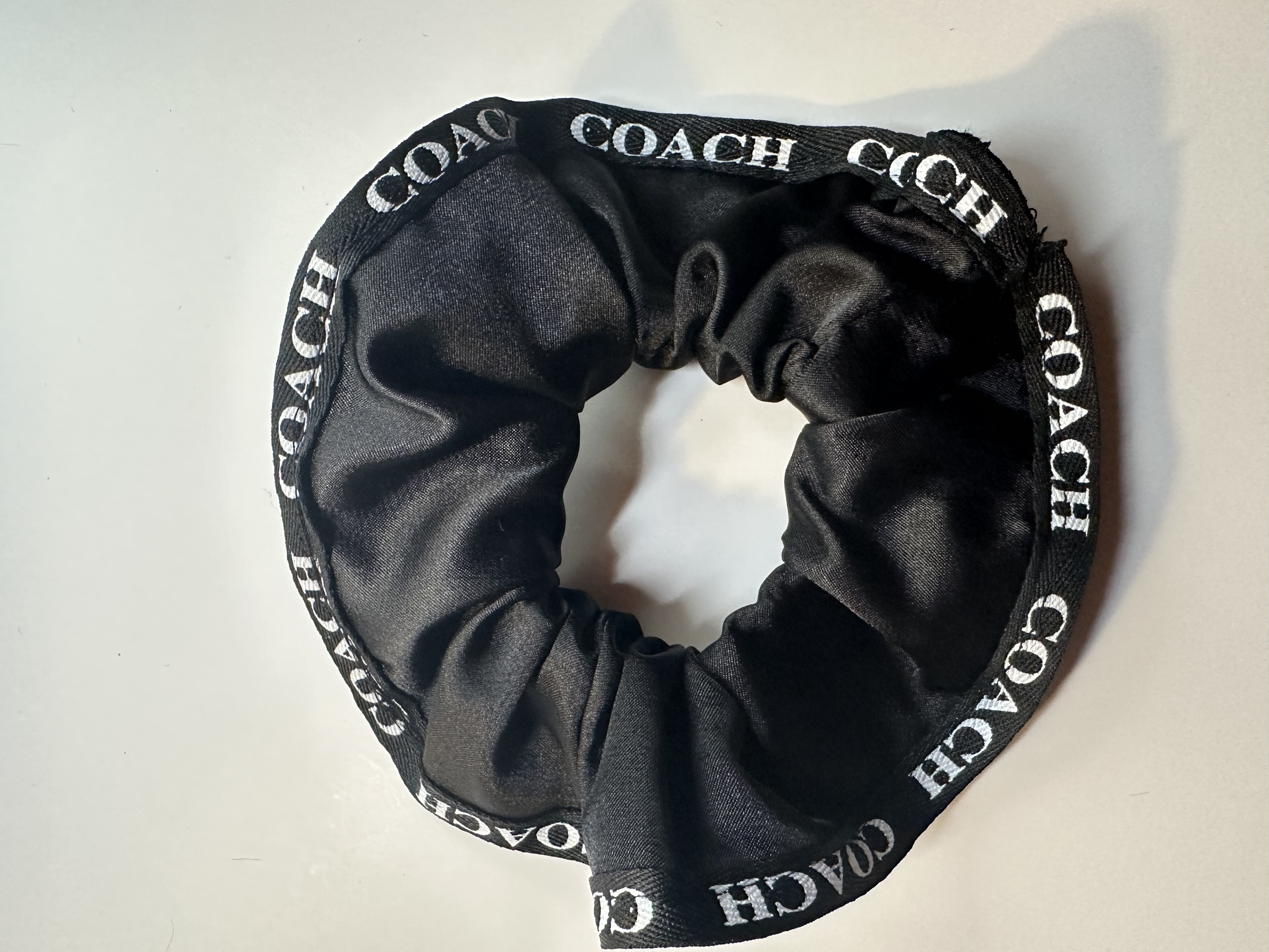 Upcycled Coach Black Scrunchie