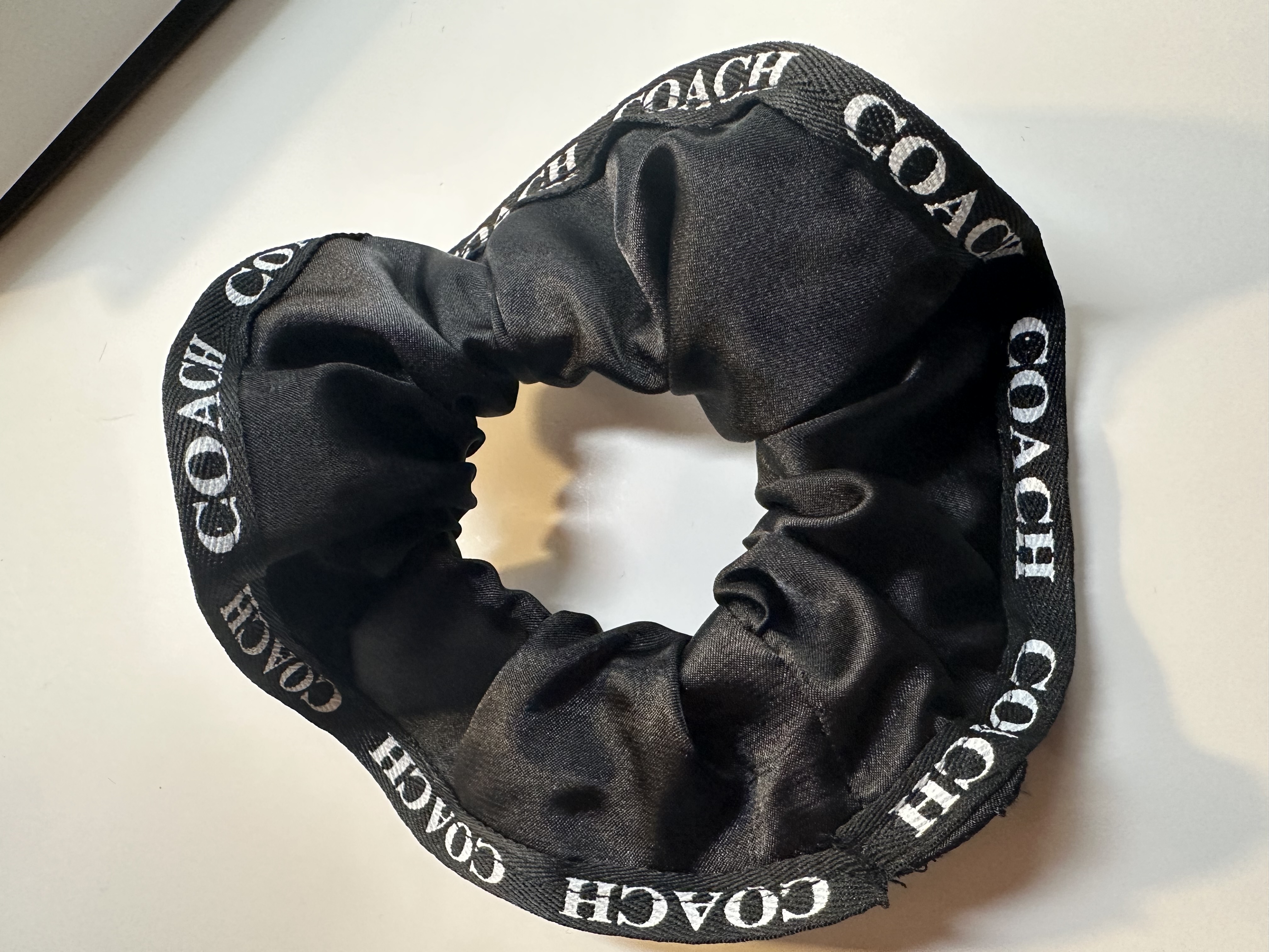 Upcycled Coach Black Scrunchie