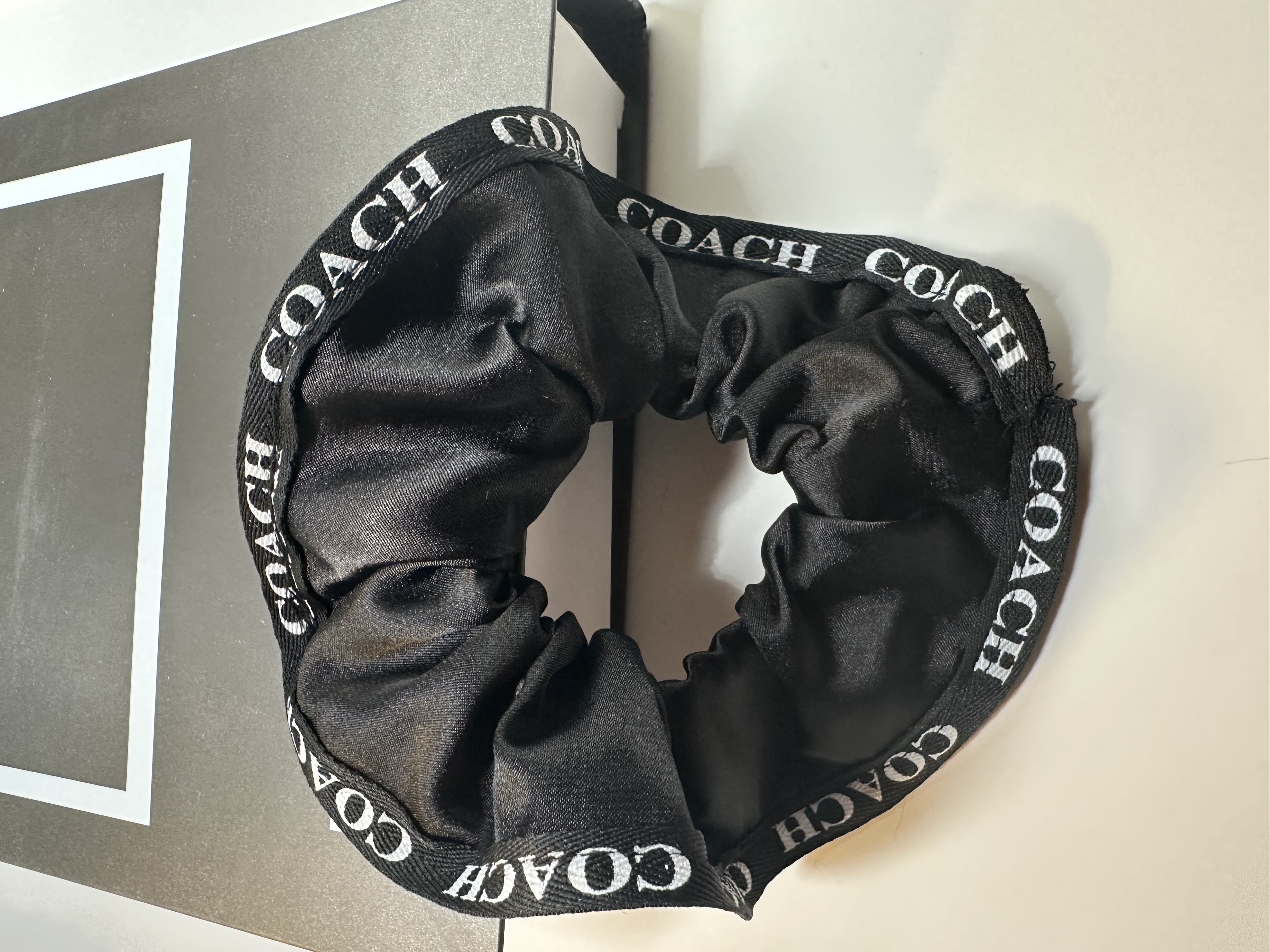 Upcycled Coach Black Scrunchie