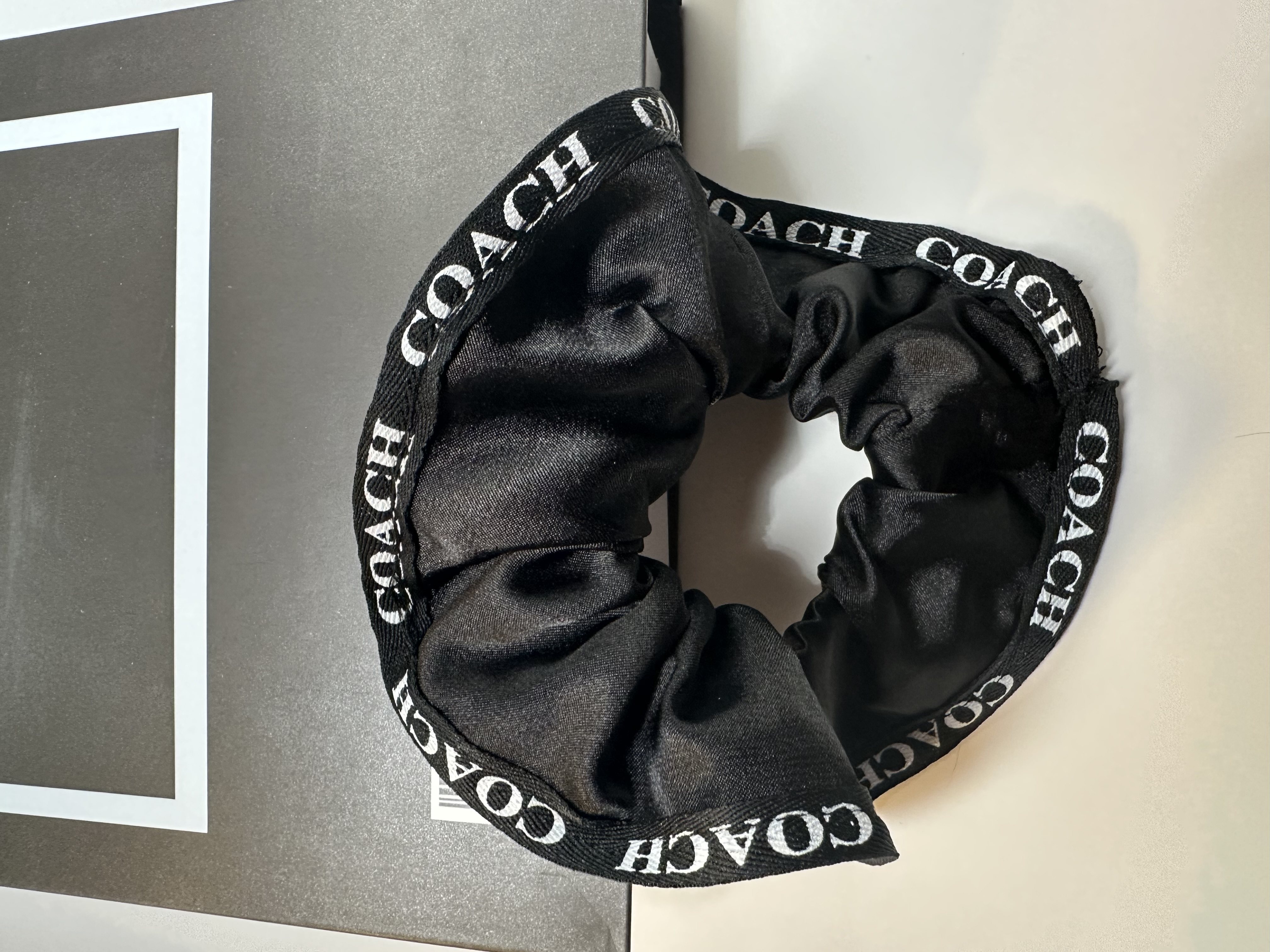 Upcycled Coach Black Scrunchie