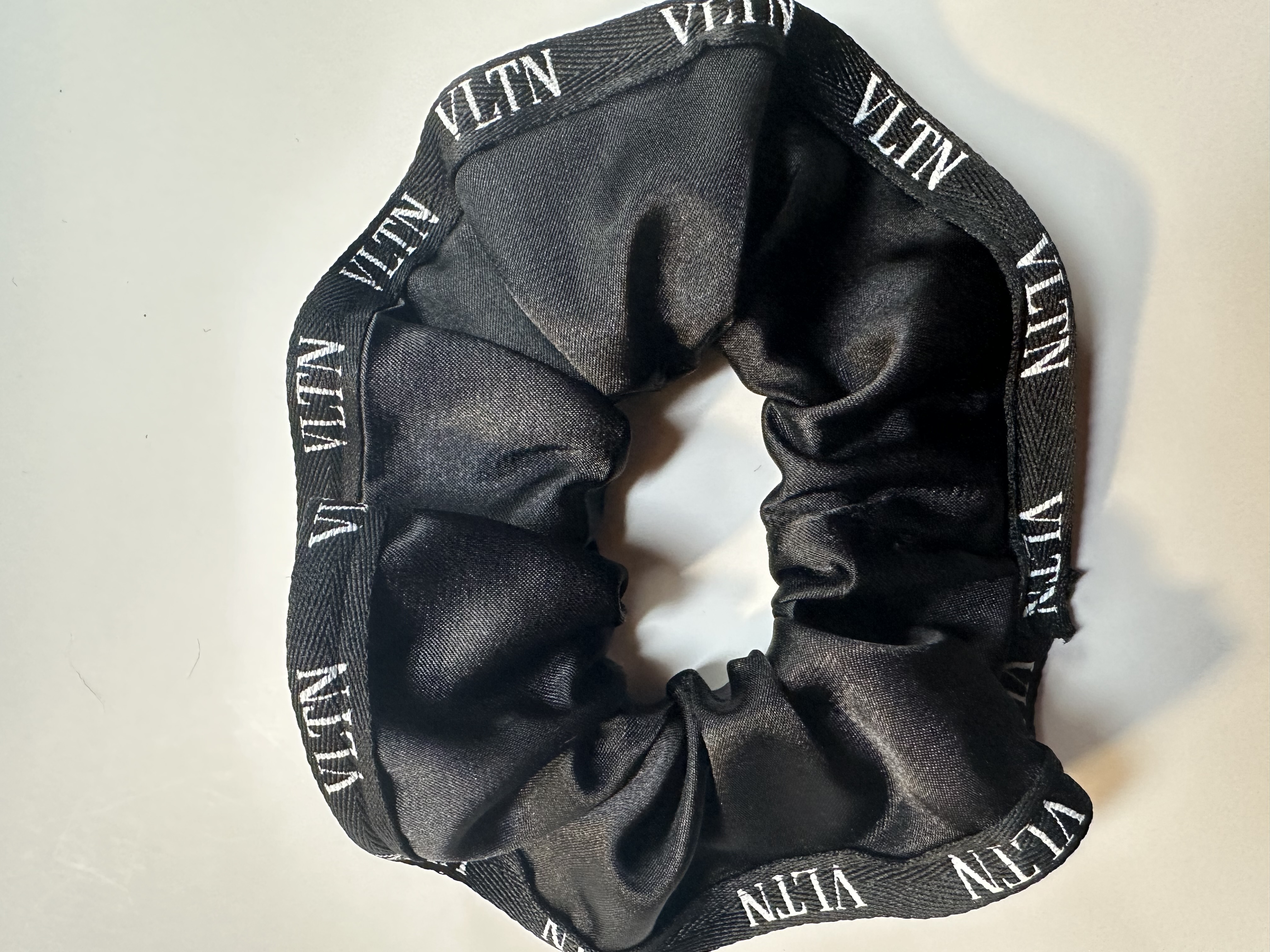 Black Satin Hair Scrunchie