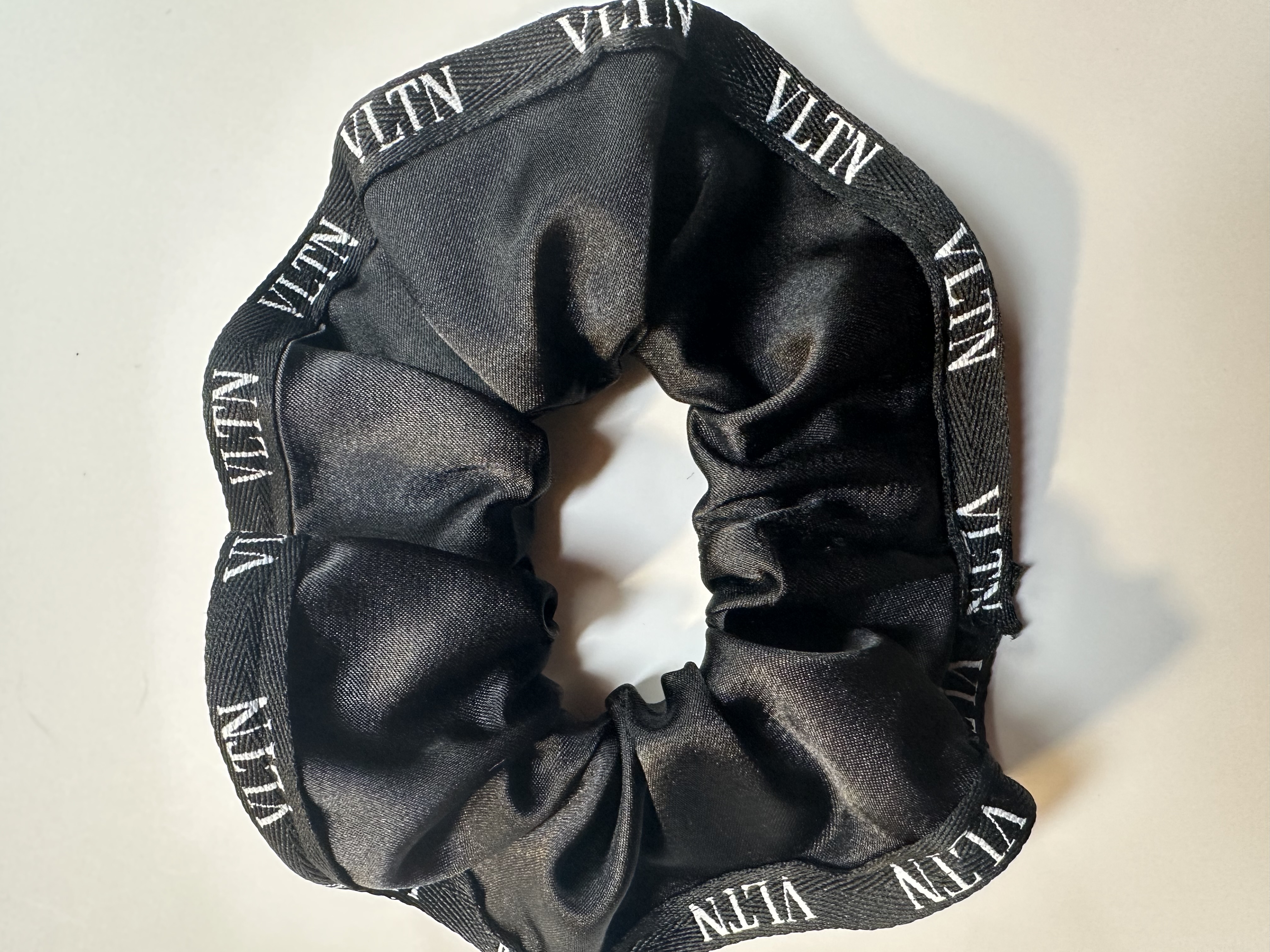 Black Satin Hair Scrunchie