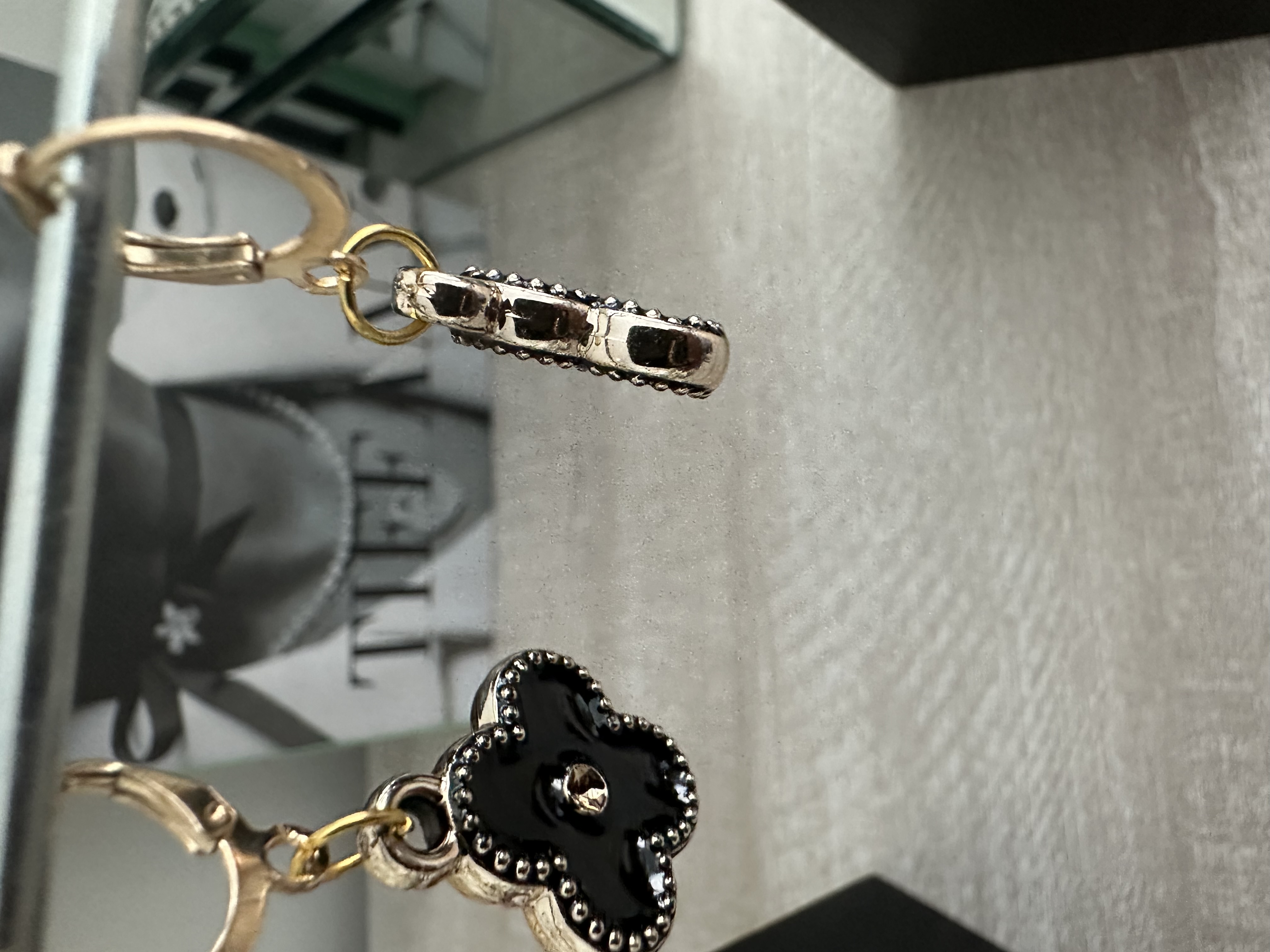 Black Flower Earrings