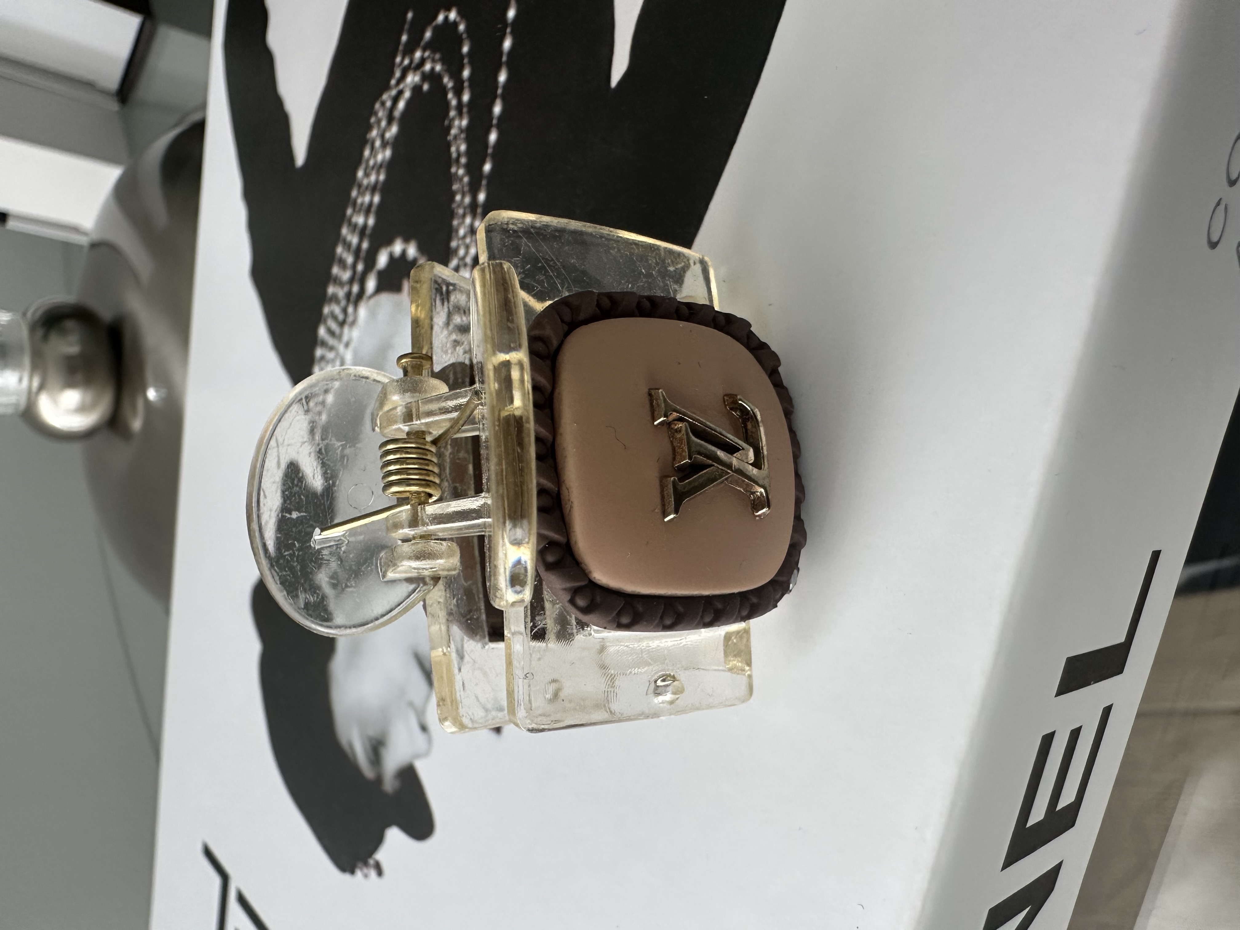 Louis Vuitton Gold and Beige Hair Clip