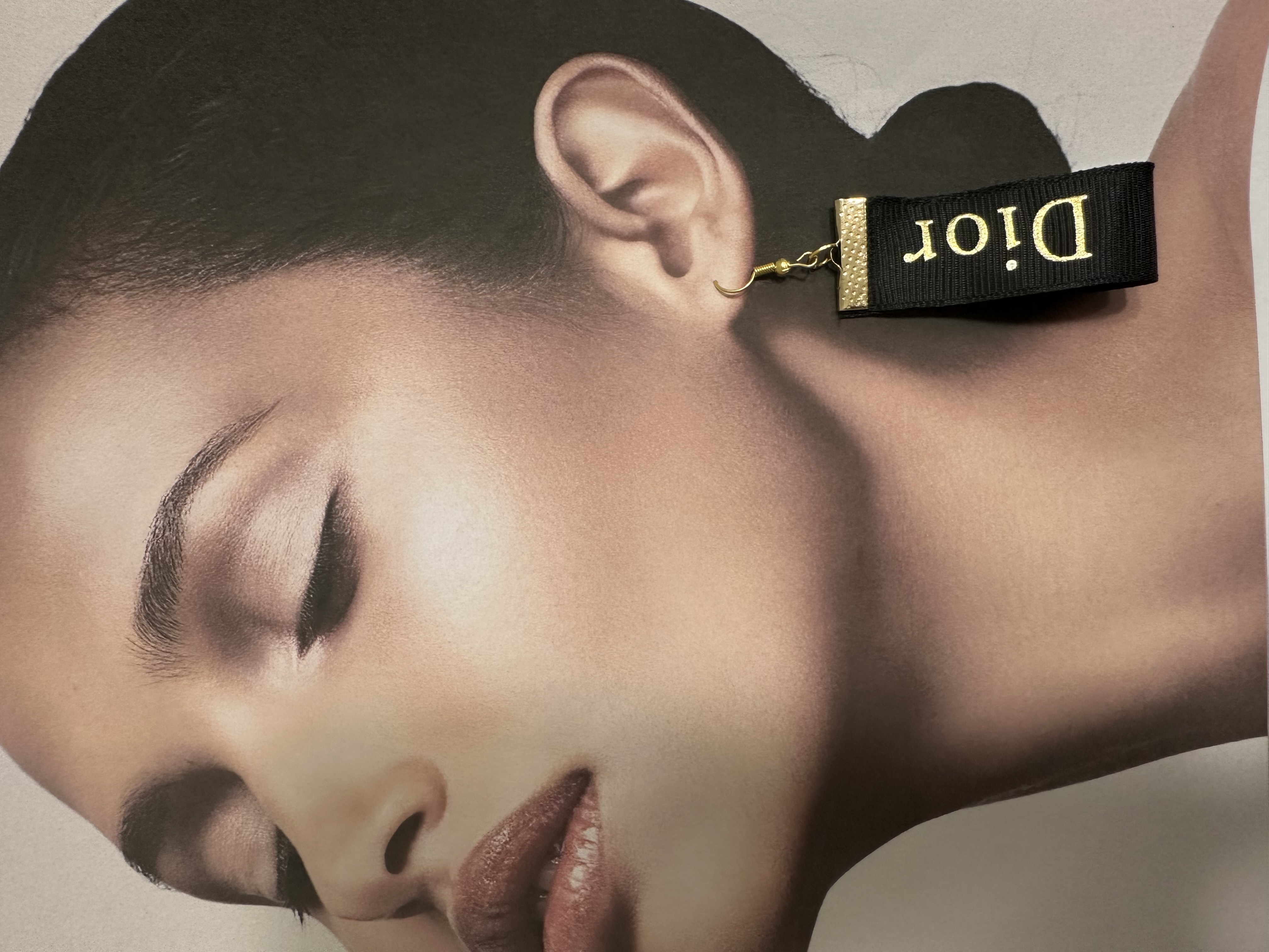 Dior Black Fabric Earrings