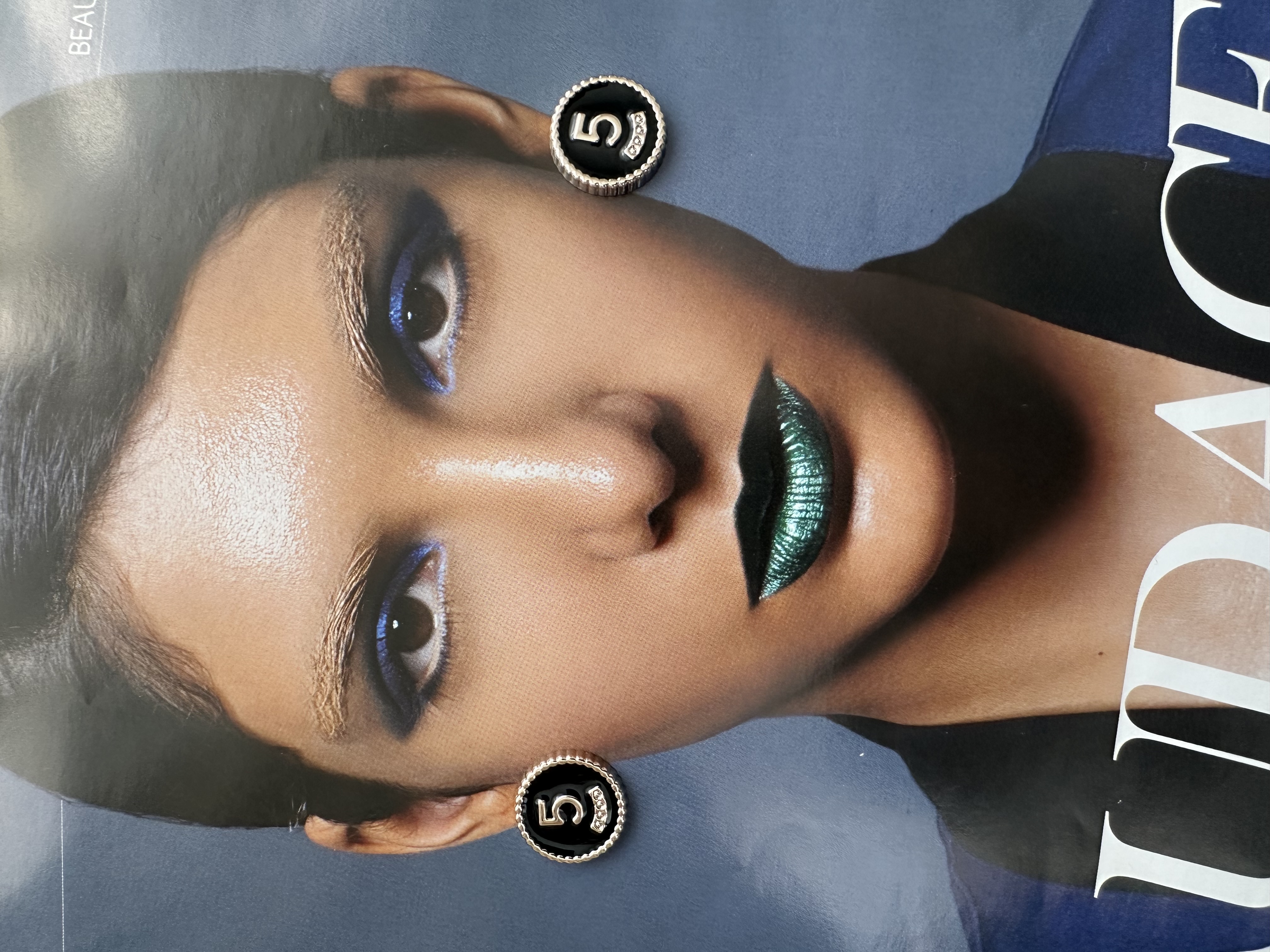 No. 5 Button Earrings