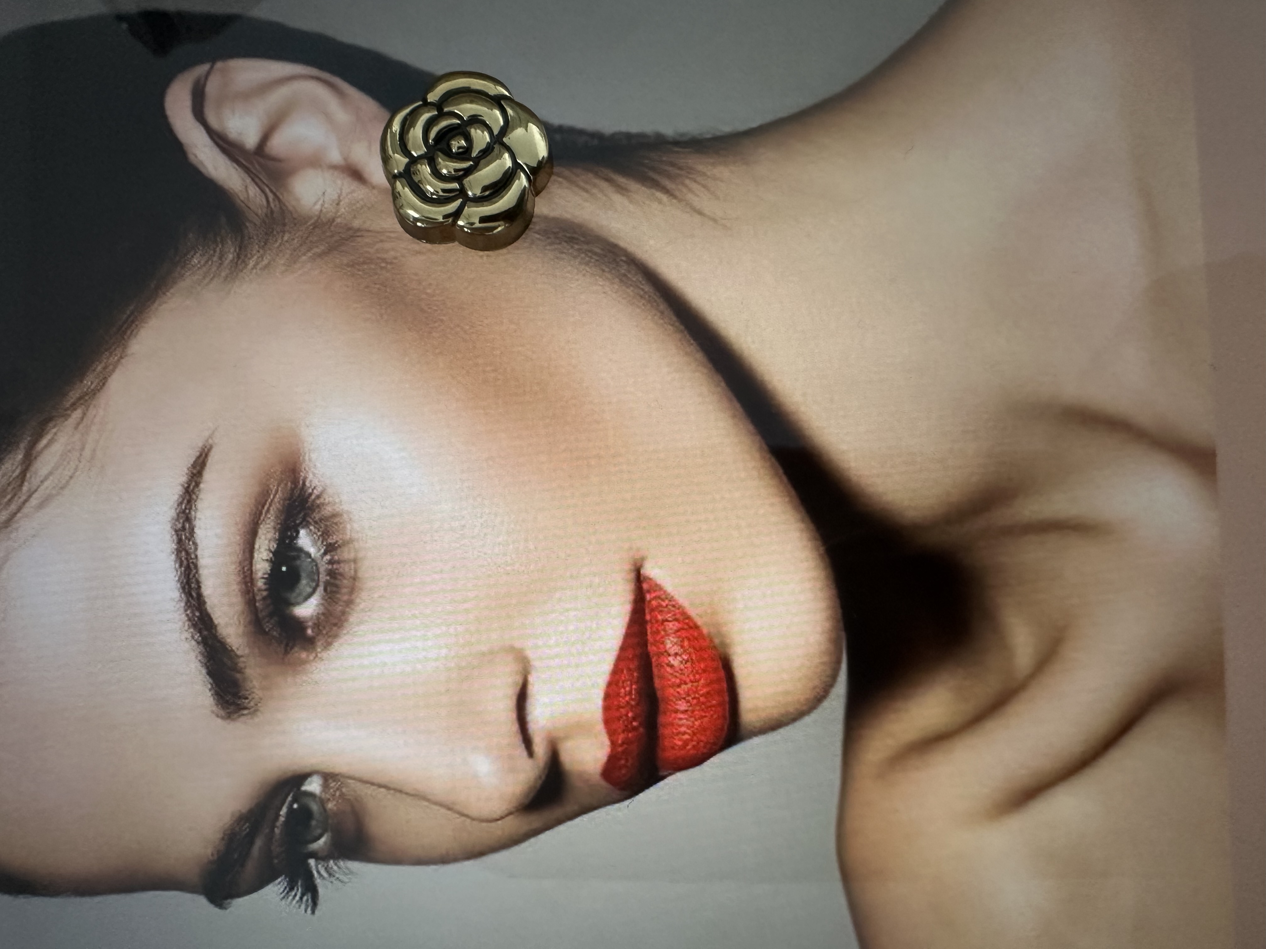 Gold Rose Stud Earring