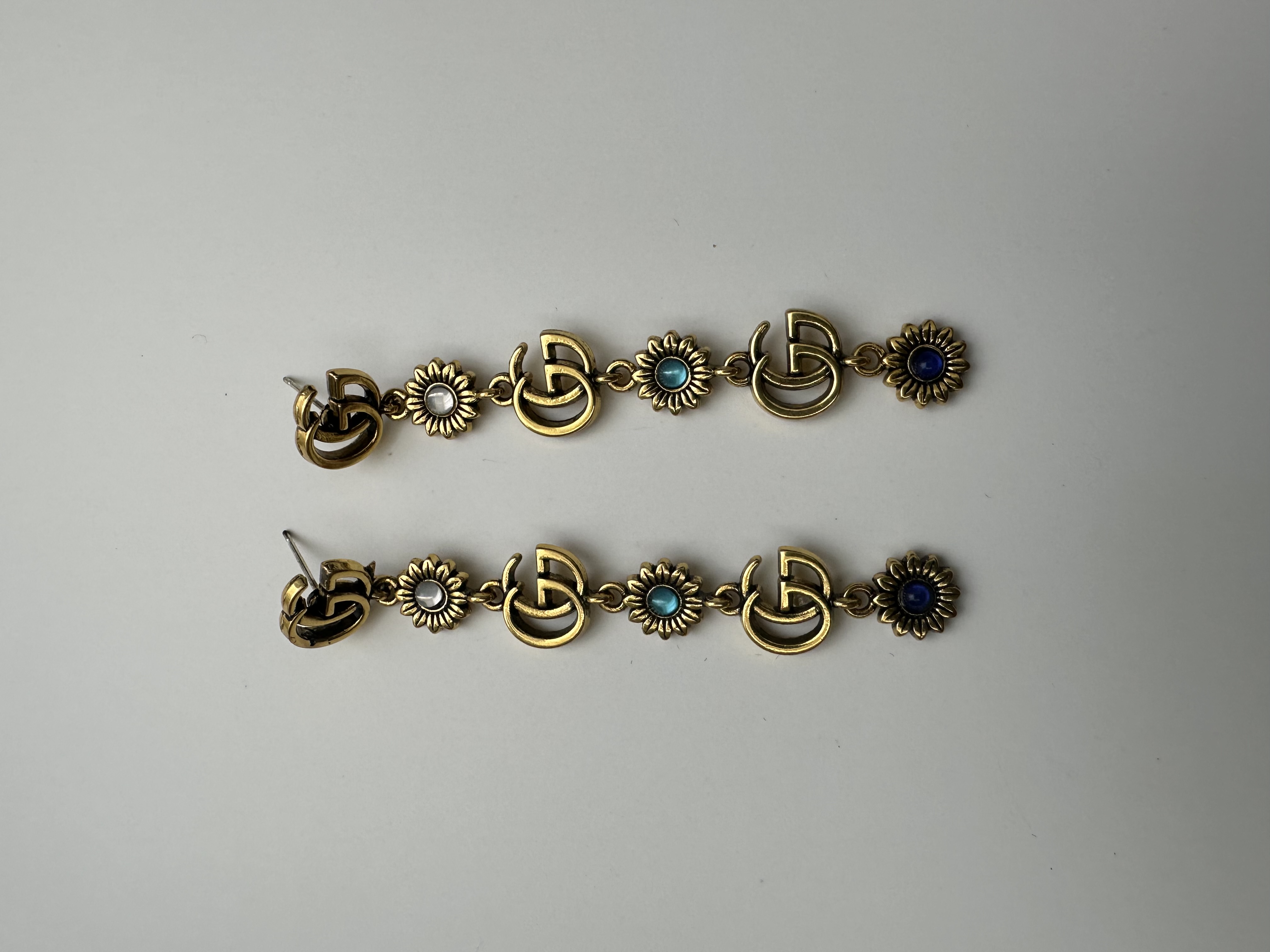 Vintage floral link earrings