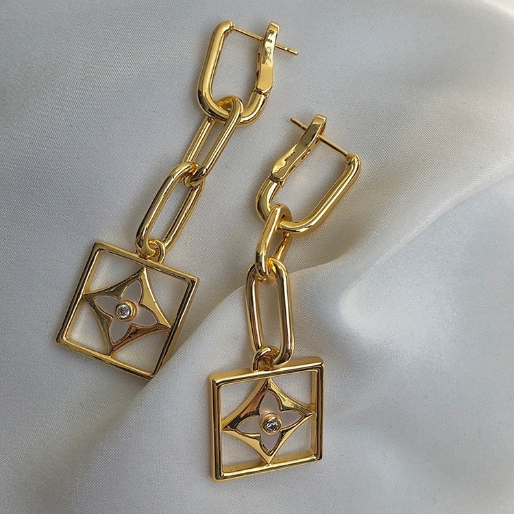 Geometric Gold Dangle Earrings