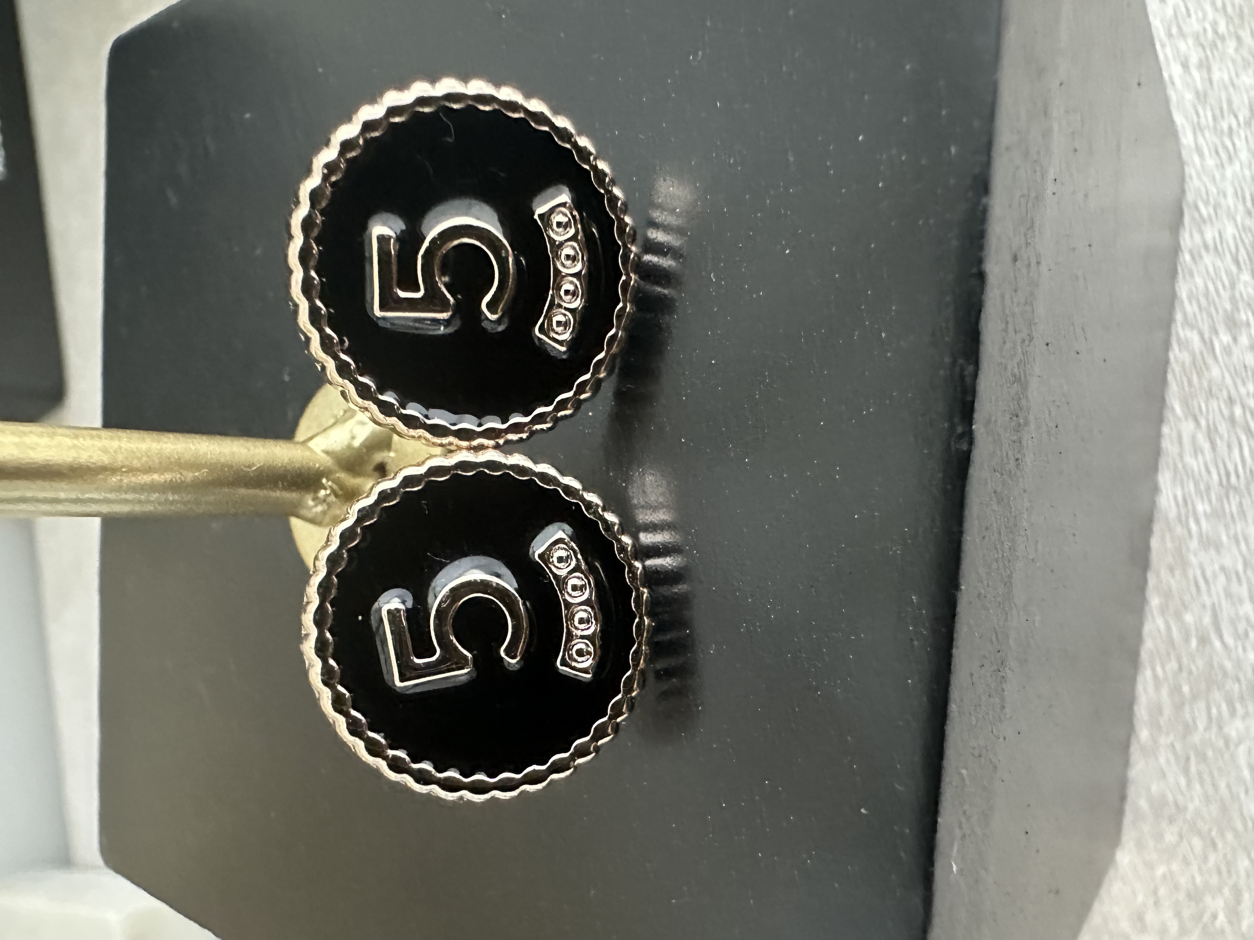  No. 5 Button Earrings