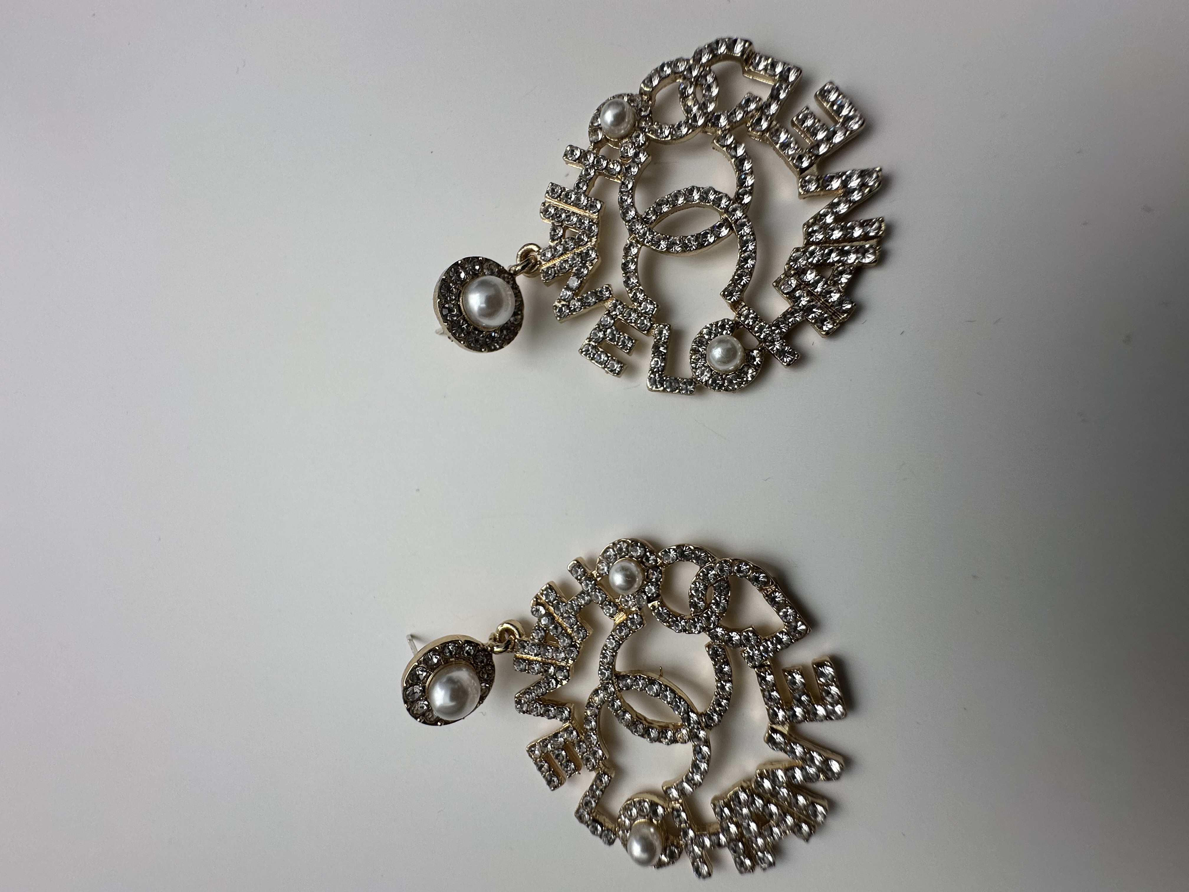 Gold-tone Statement Earrings with Pearl Accents