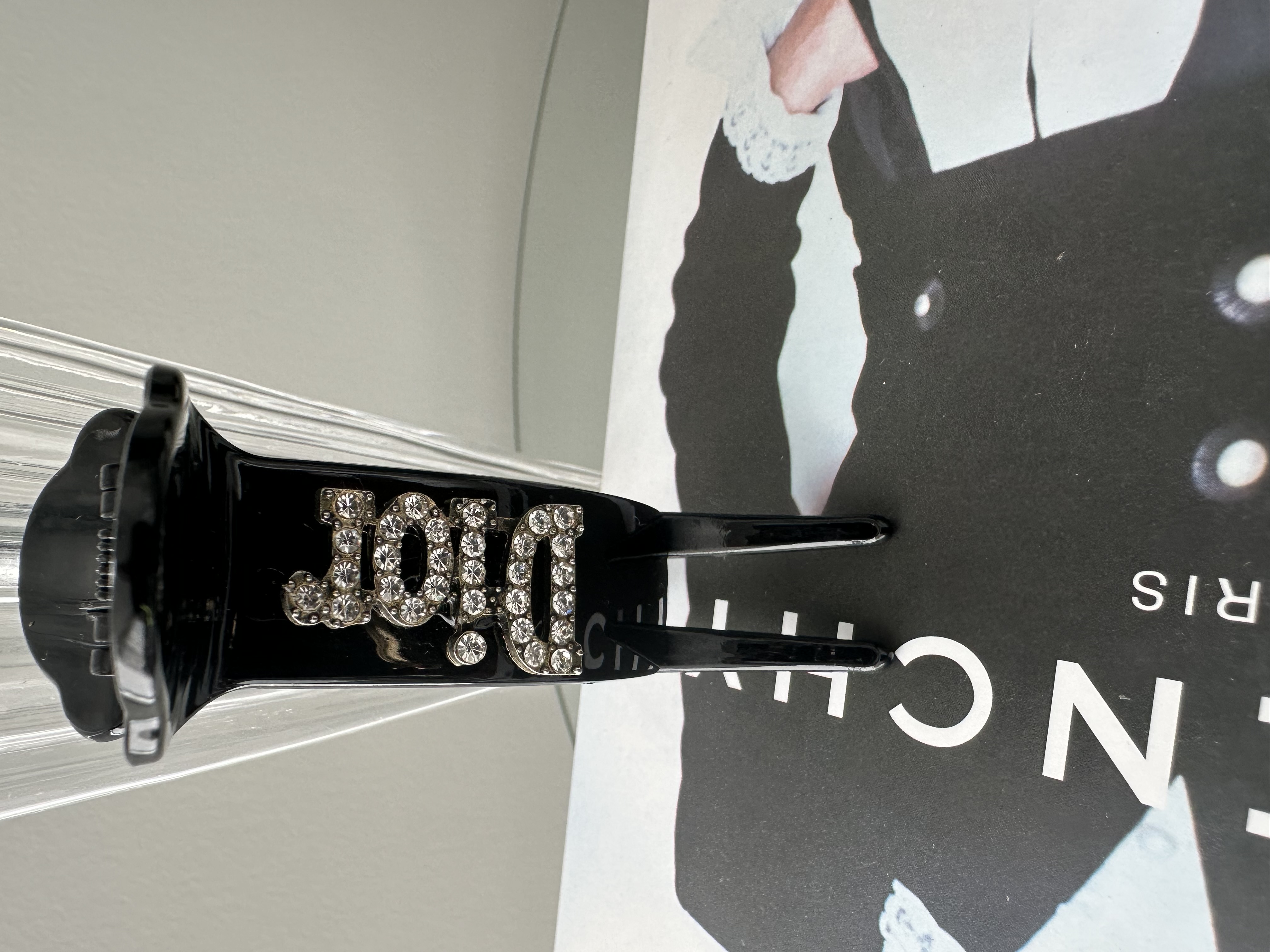 Dior Crystal Logo Hair Clip