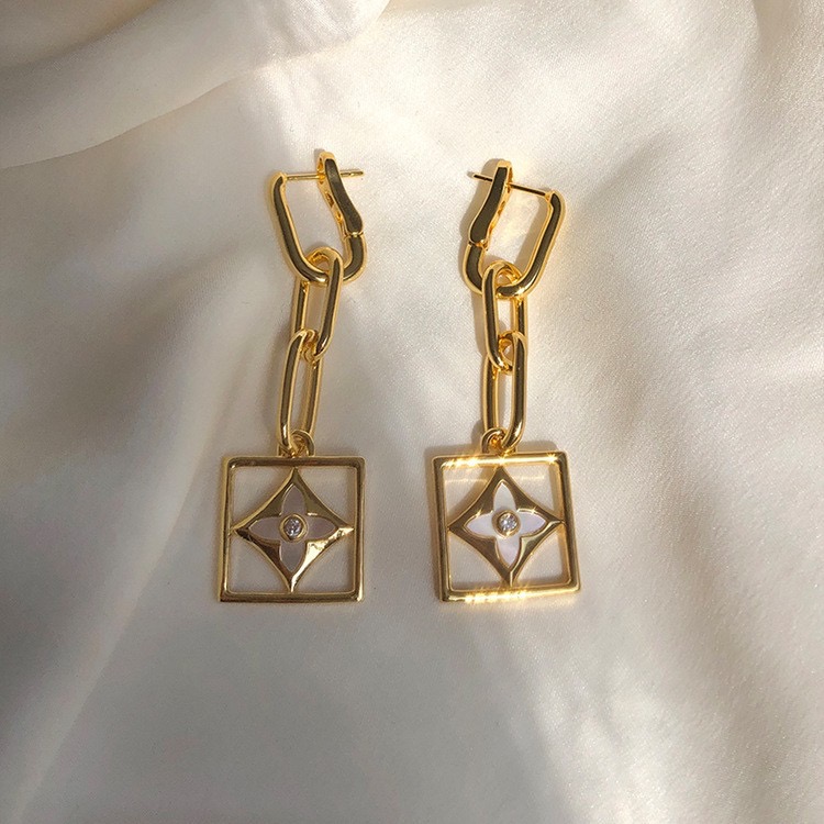 Geometric Gold Dangle Earrings