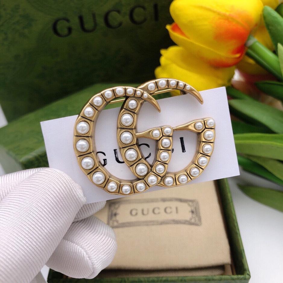 Gucci Pearl GG Brooch